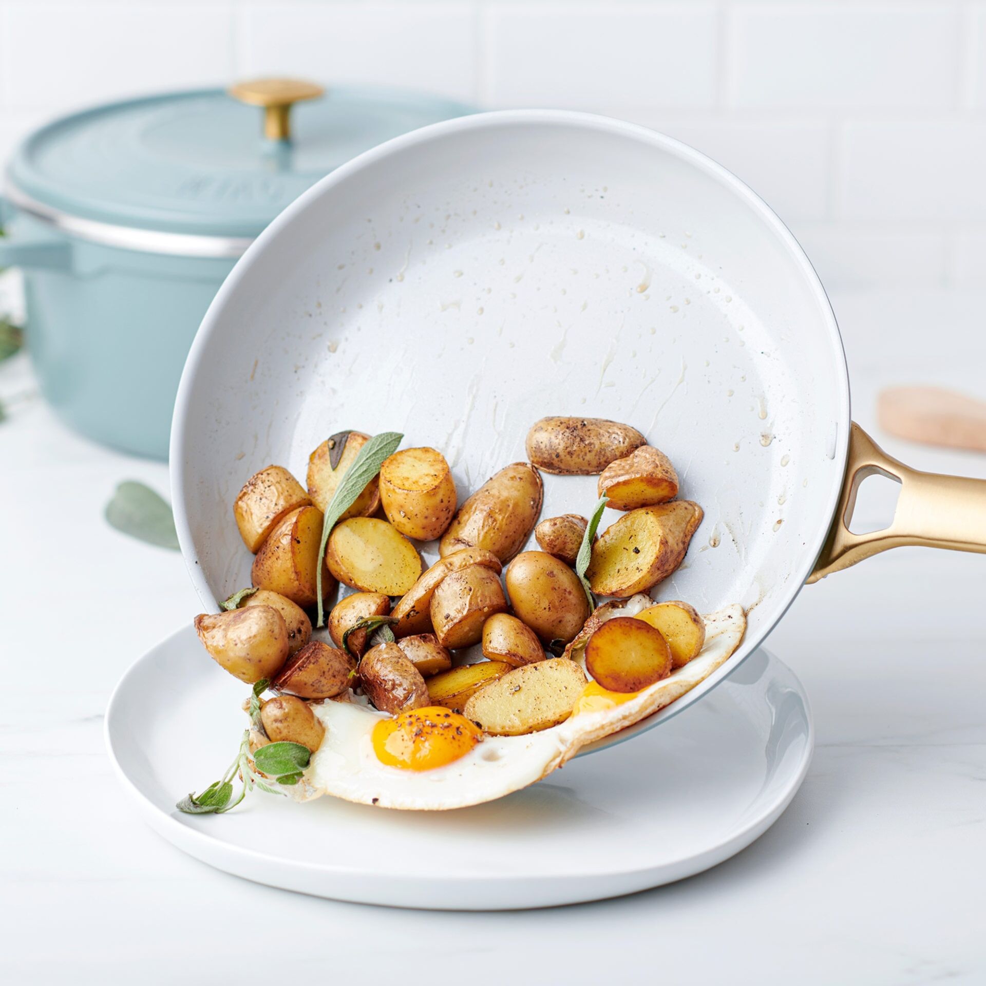 Kochtopf, Kochgeschirr, Essen, Präsentation des Essens, Teller