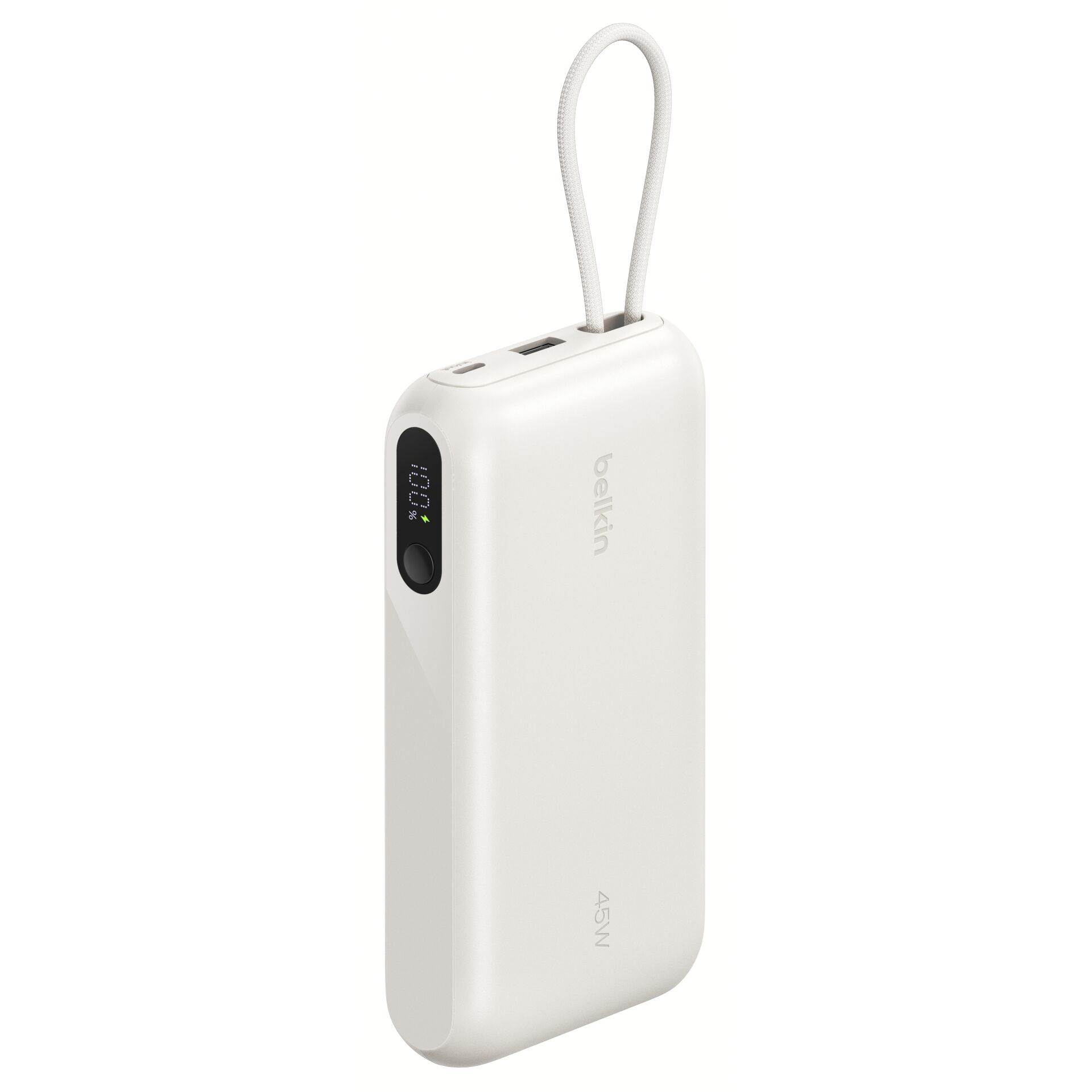 Powerbank, Portable charger, USB-C, Weiß, LED-Anzeige