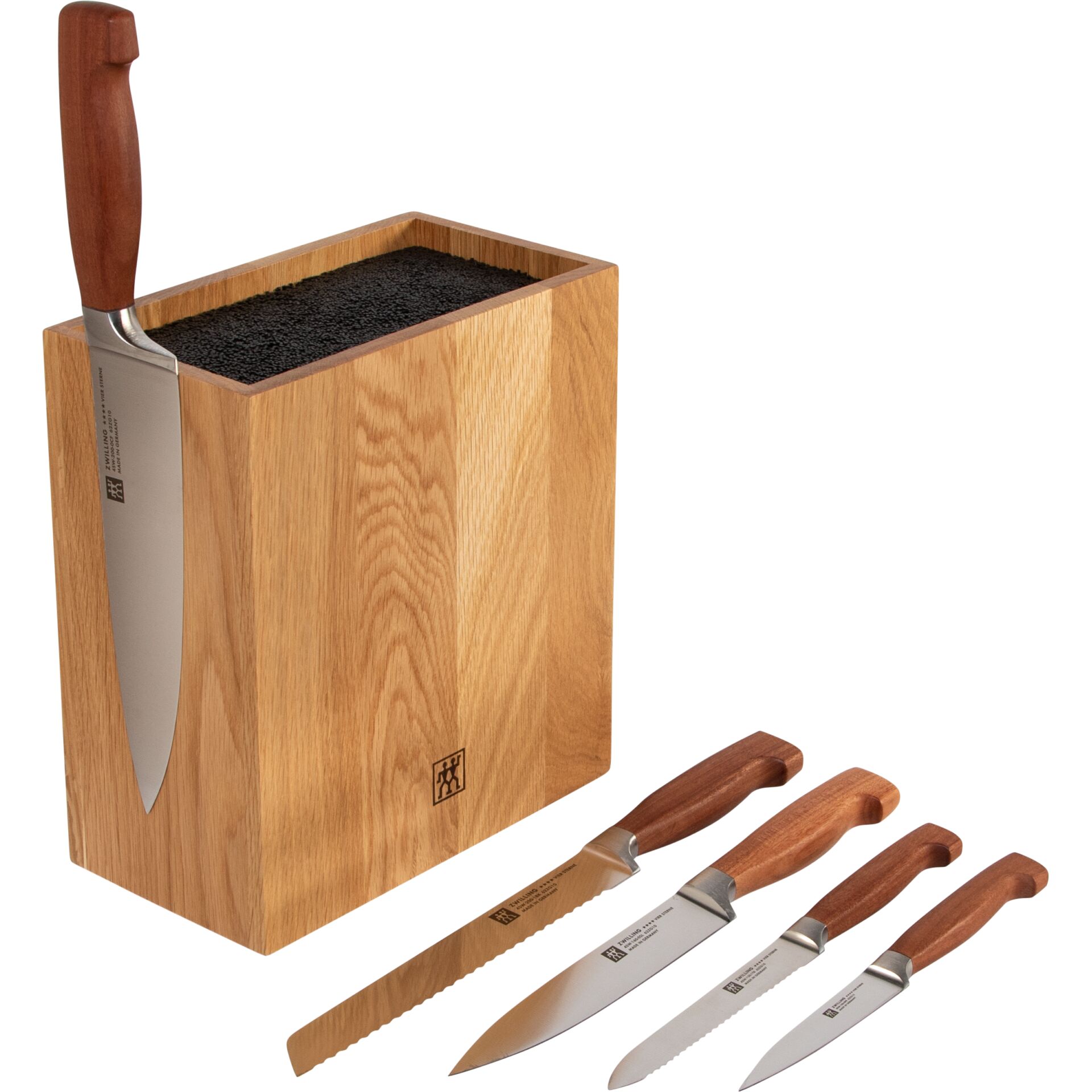 Holzblock-Messer-Set, Küchenmesser, Holzgriff, Verschiedene Klingen, Tamper-Block-Schneidset