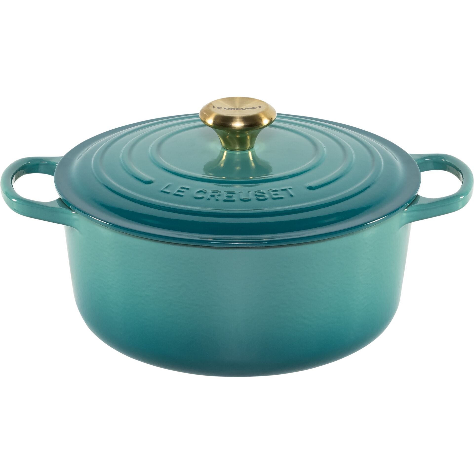 Le Creuset Signature Bräter  rund 26 cm bleu riviera