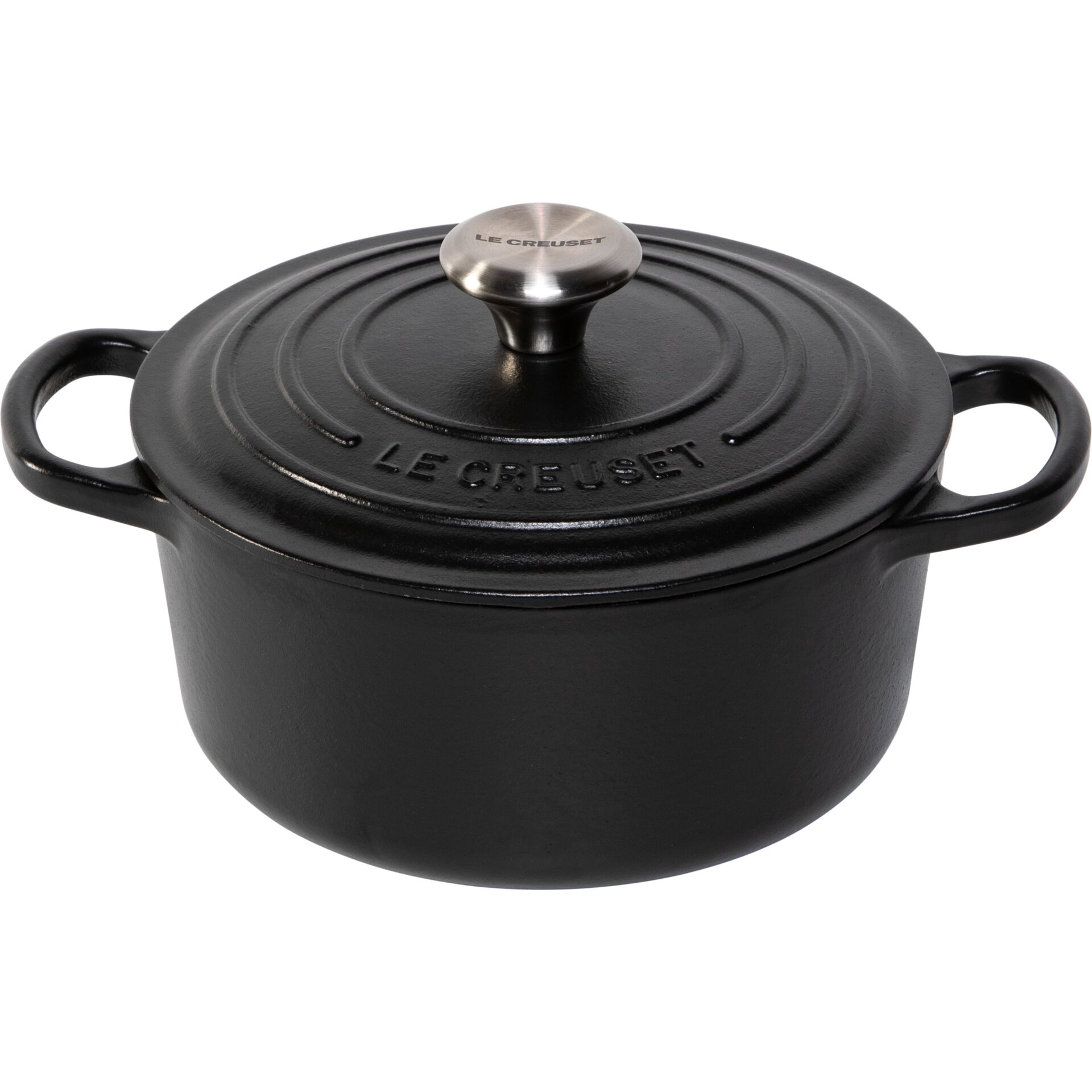 Le Creuset Signature Bräter  rund 18 cm schwarz matt