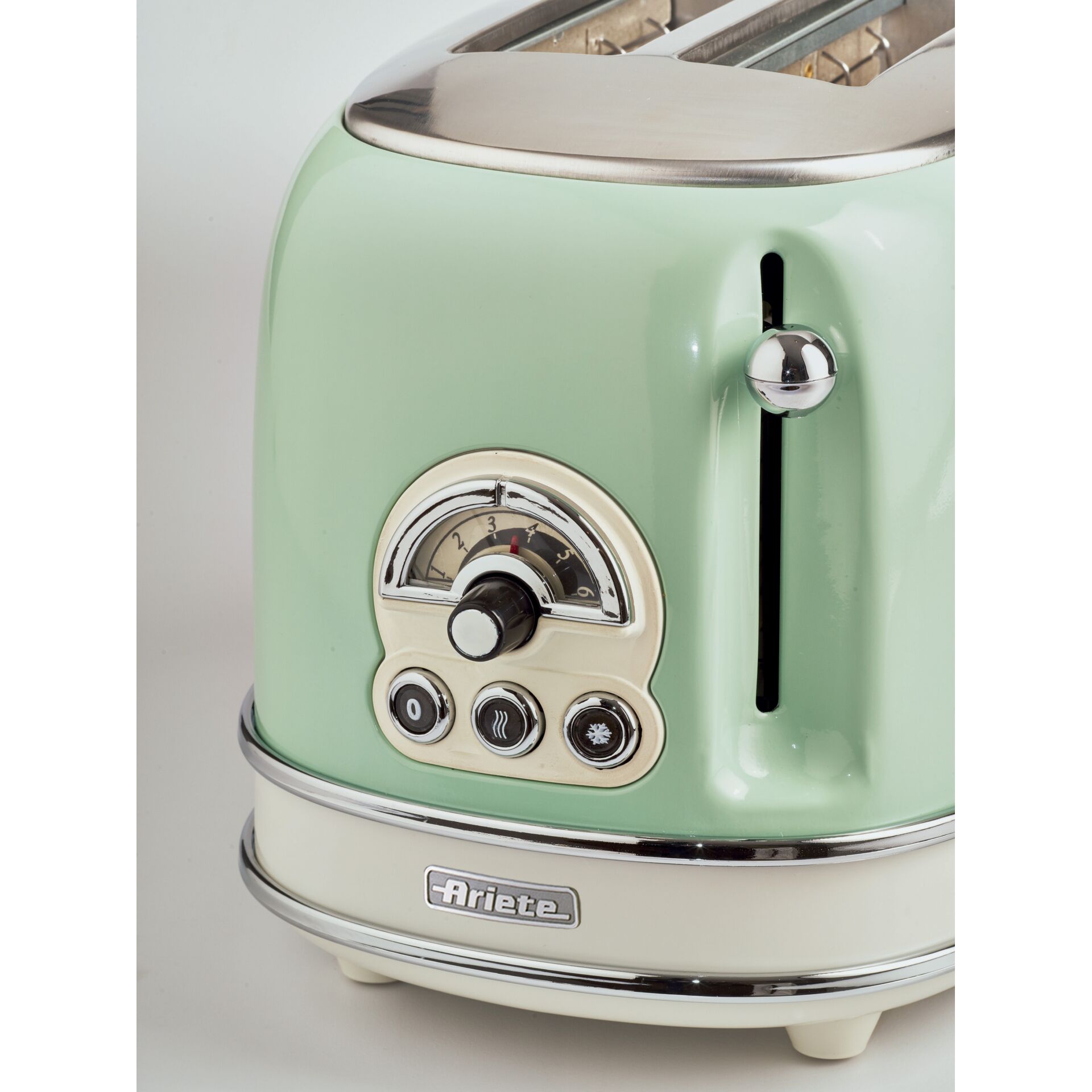 Toaster, Retro, Mint green, Control panel, Knob
