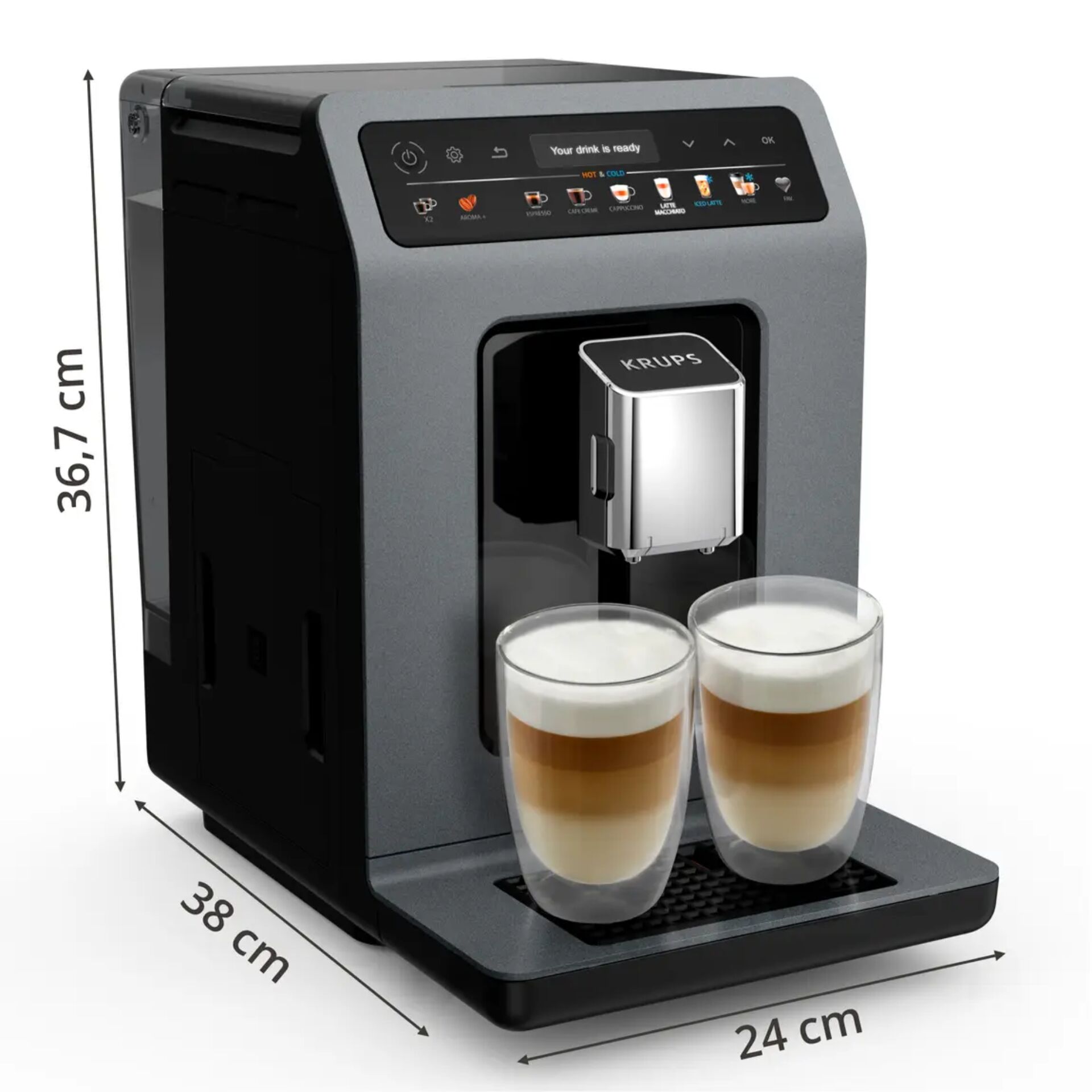 Kaffeemaschine, Kaffeevollautomat, Espresso-Kaffeemaschine, Kaffeedüse, Tassen-Setup