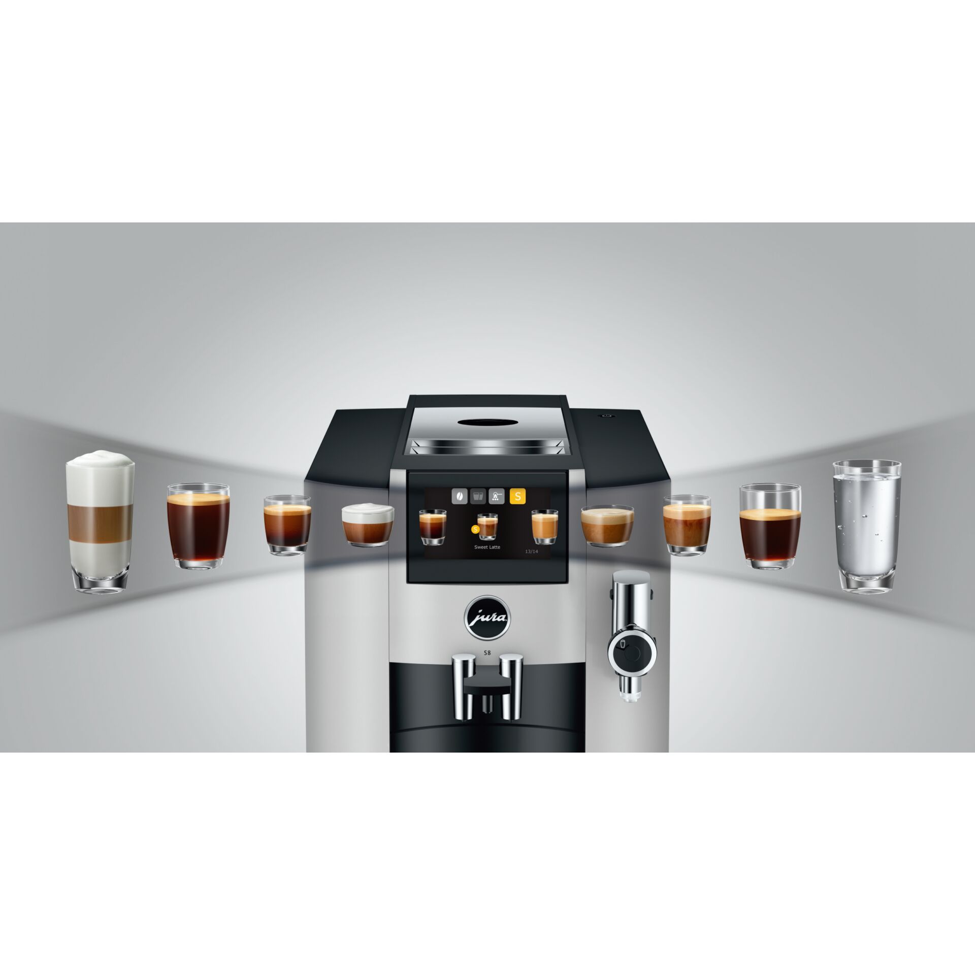 Kaffeemaschine, Espressomaschine, Milchaufschäumer, Schwarz-Silber, Frühstücksgerät