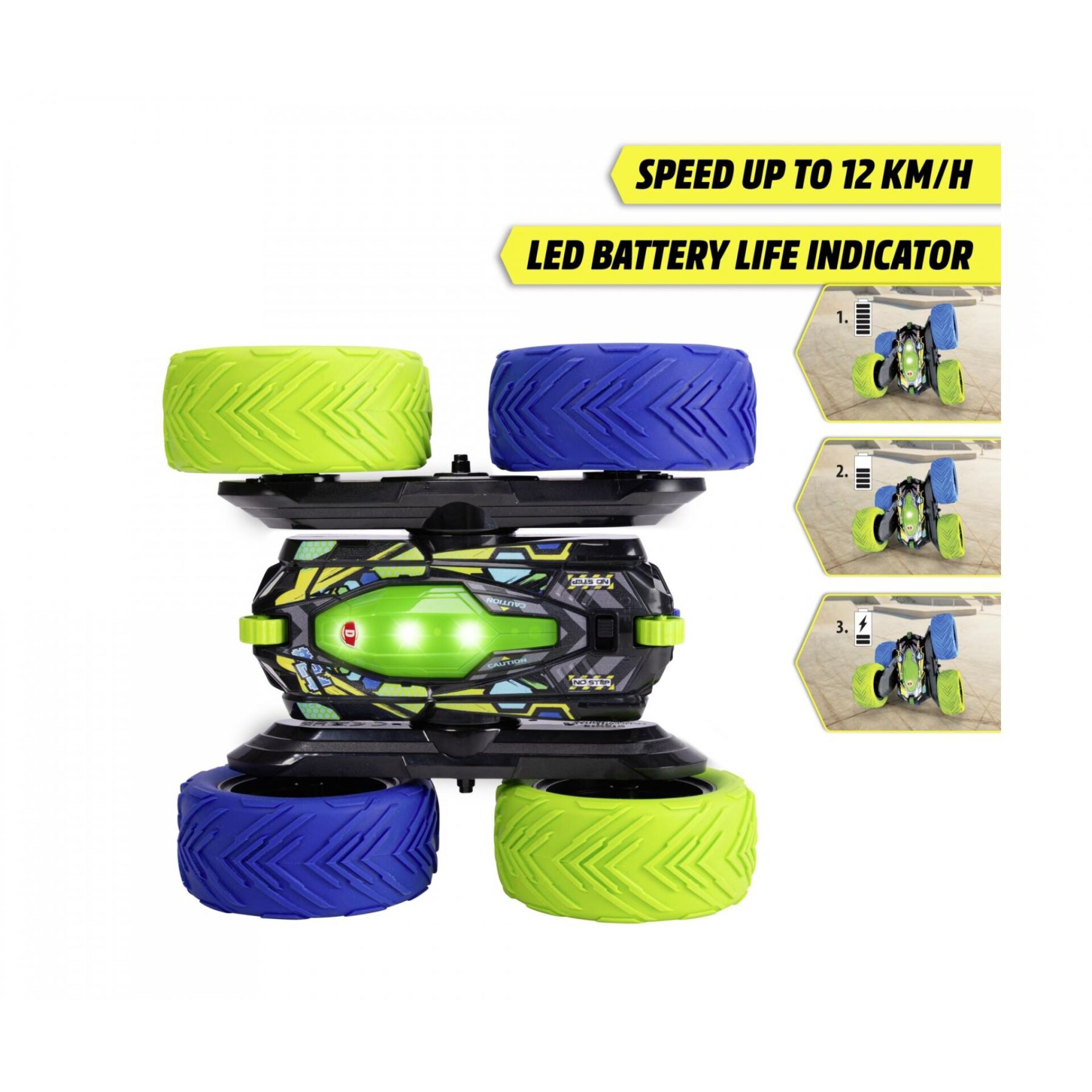 RC-Auto, Fernsteuerung, LED, Farbige Rollen, Gelb-Grün