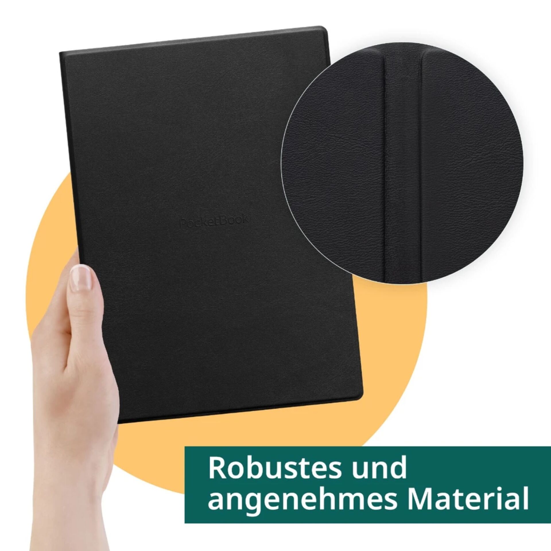 Notizbuch, Schwarz, Lederoptik, A4, Halterung/Schlank