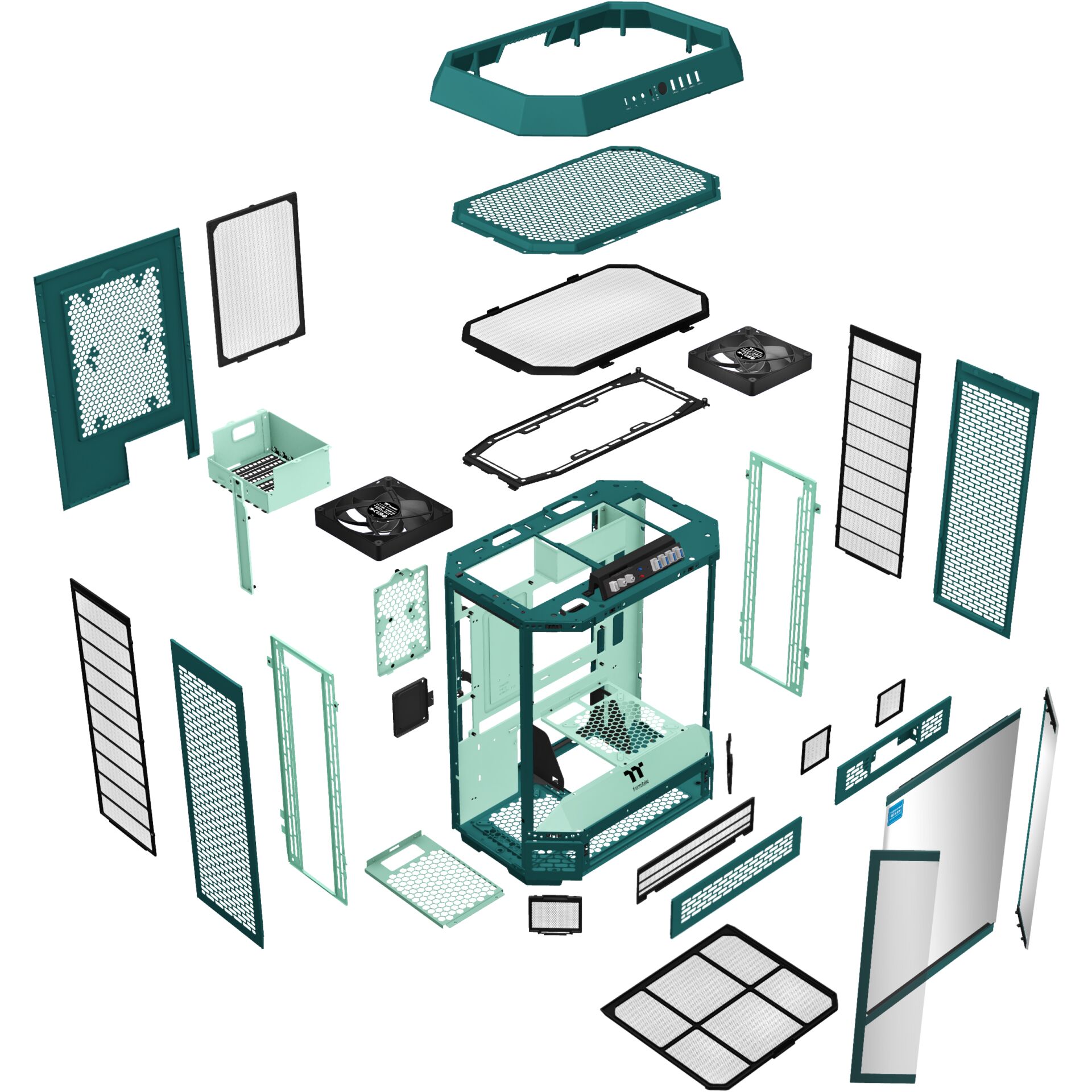 pc-gehäuse, computer-gehäuse, modular, turm, luftfilter
