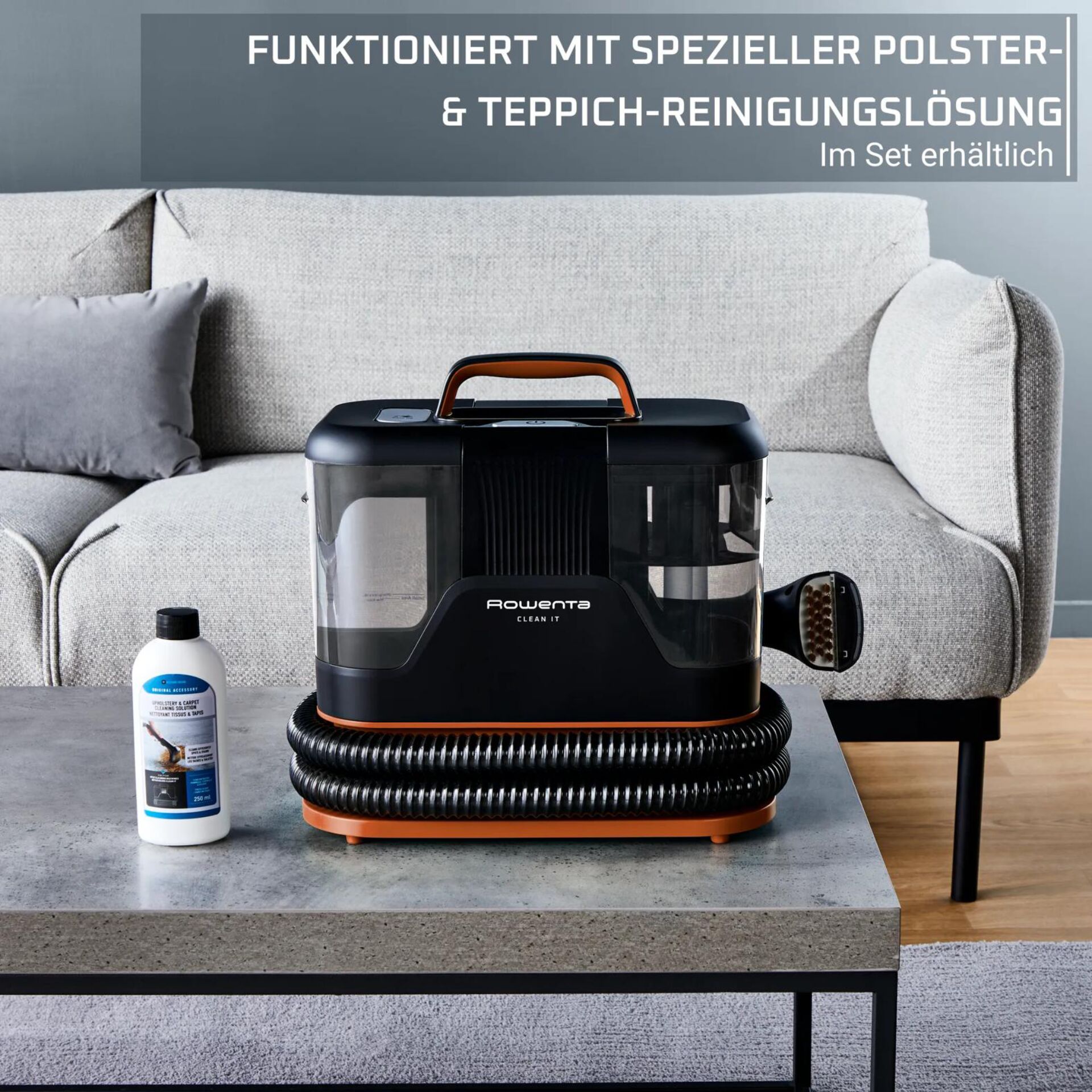 Sauggerät, Teppichreiniger, Kabelgebundene Reinigung, Haushaltsreiniger, Gehäuse schwarz