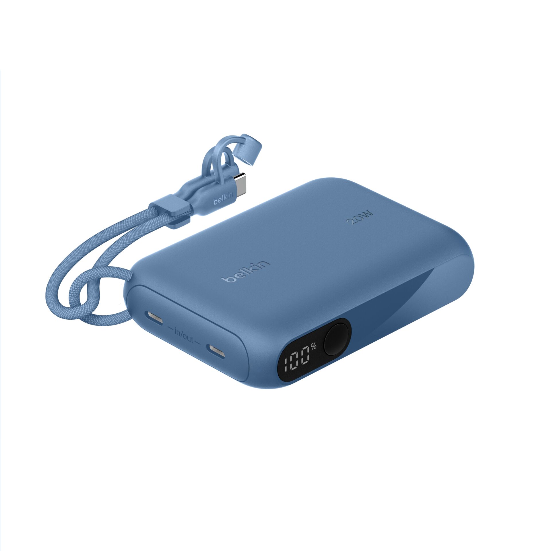 Belkin Powerbank mit Display 20W  10.000mAh USB-C blau BPB027hqBL