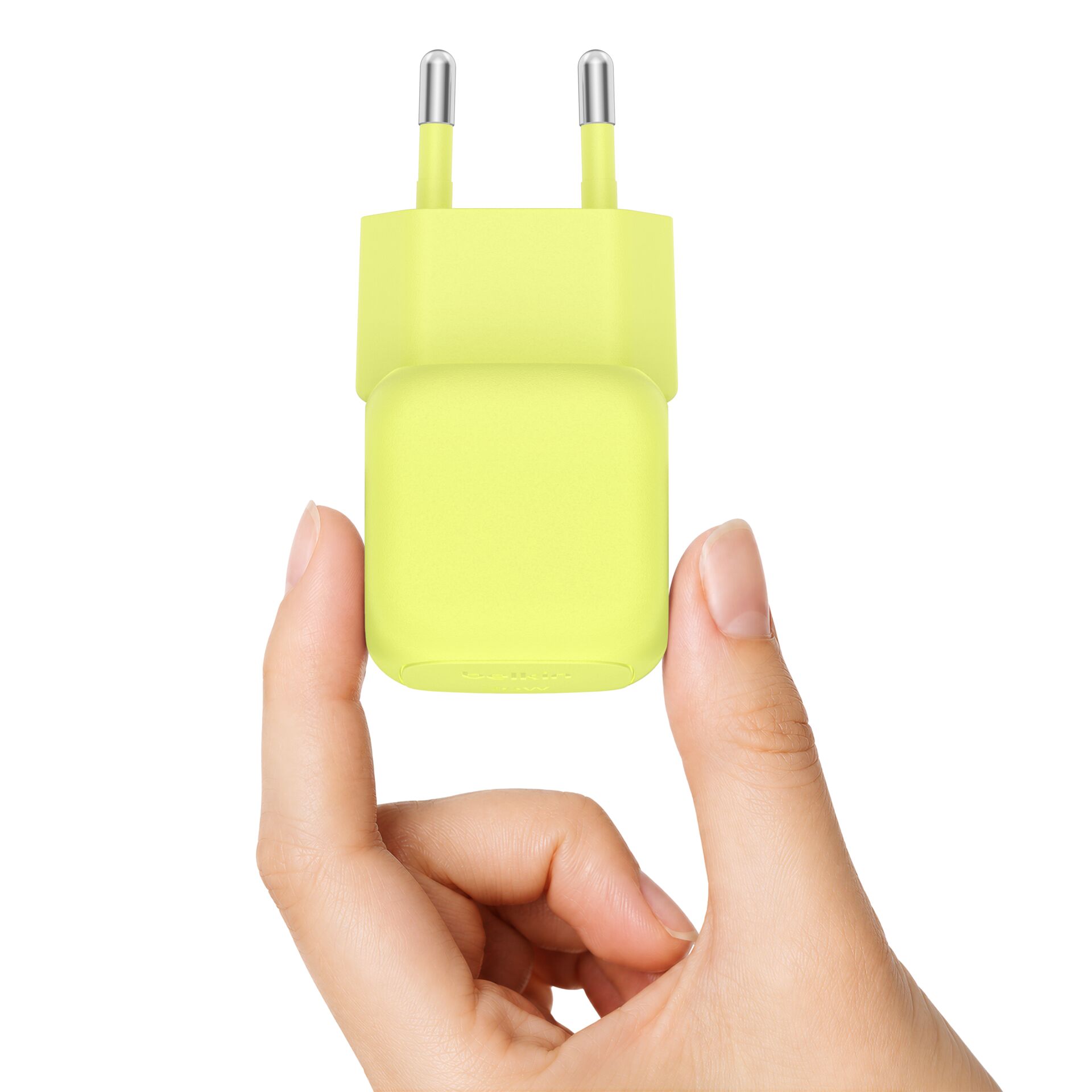 Ladegerät, Netzteil, EU-Stecker, Neon Gelb, Kompakt