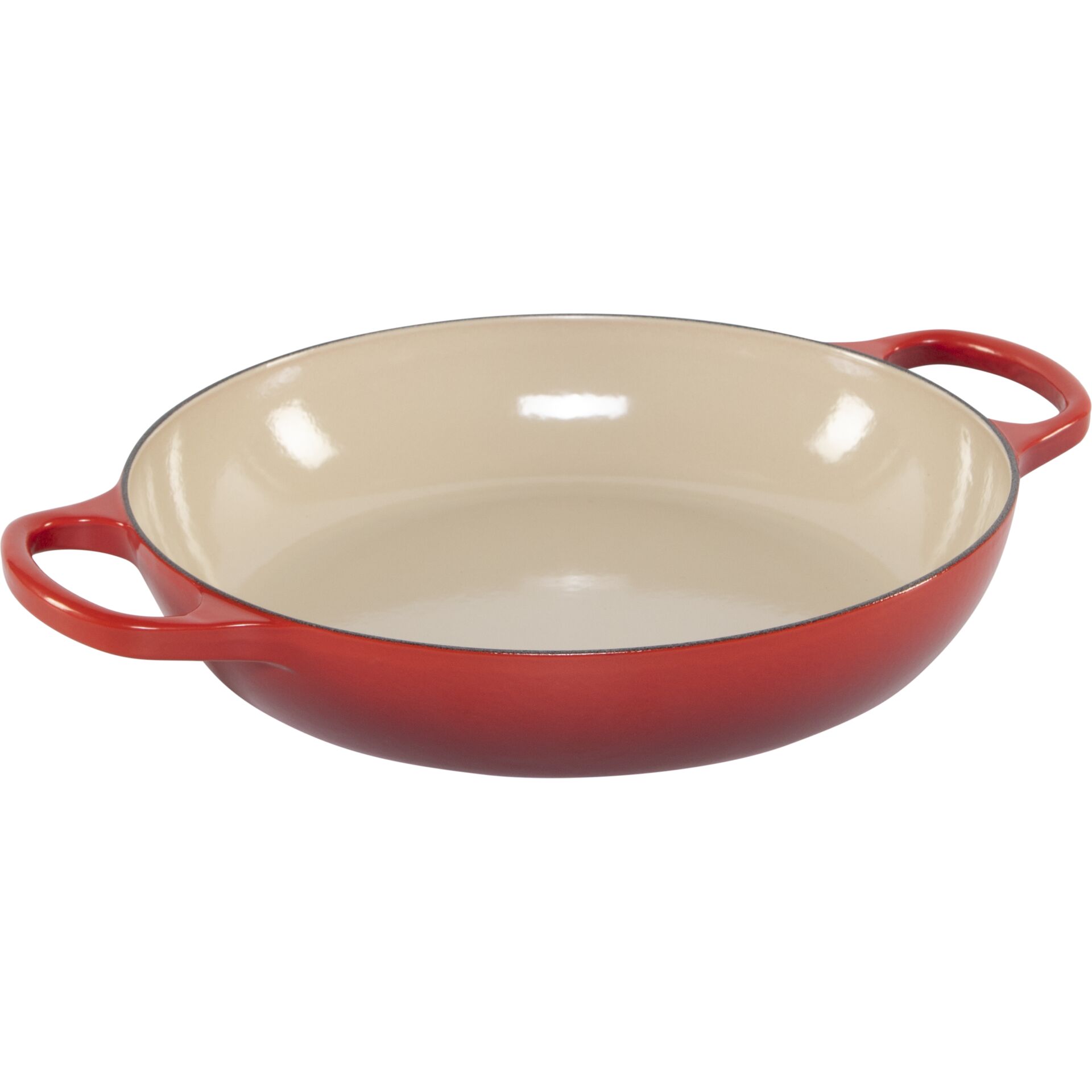 Schmorpfanne, Enameled Pfanne, Rundes Kochgeschirr, rot, Griffpfannen