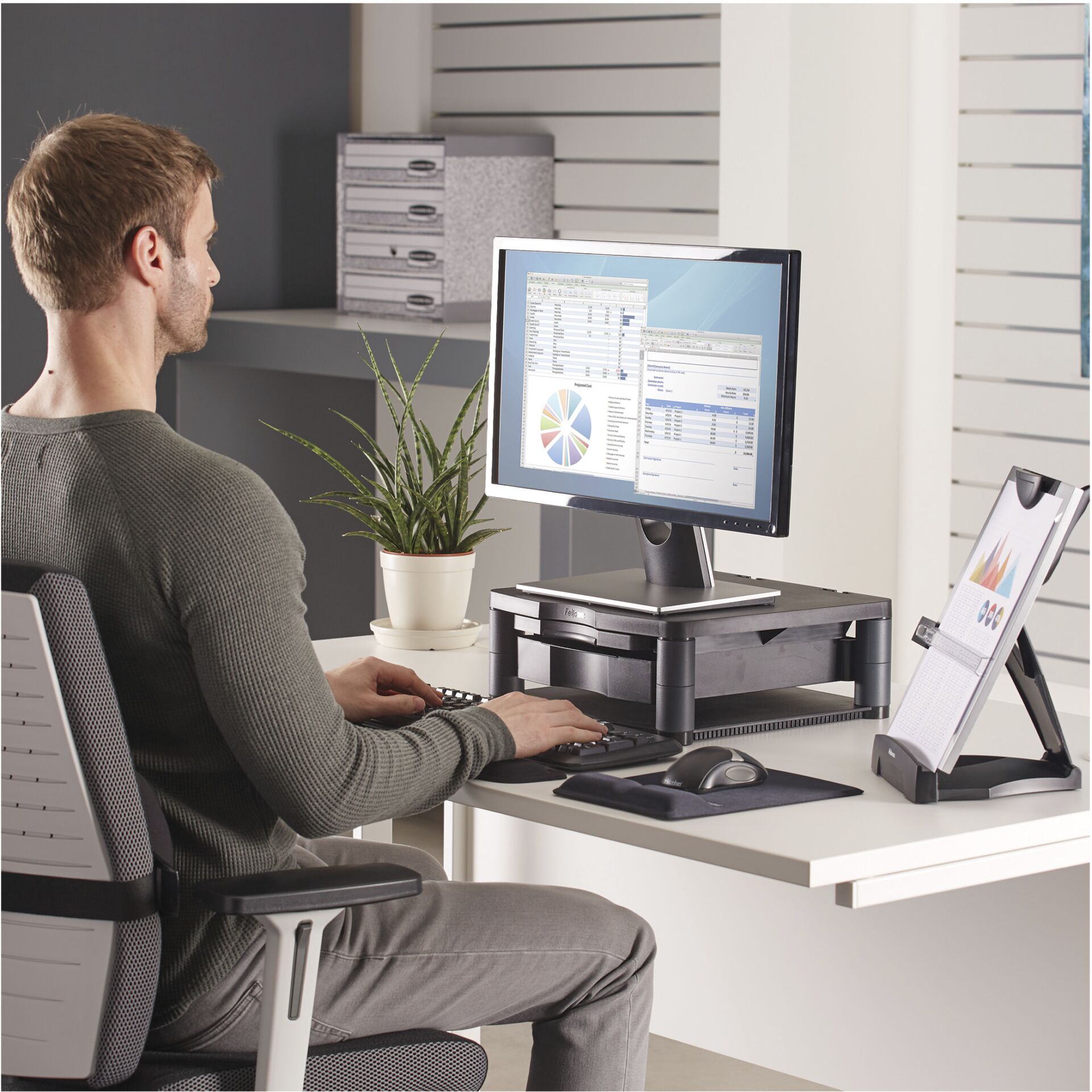 Moebel, Tabelle, Schreibtisch, Überwachen, Kopf