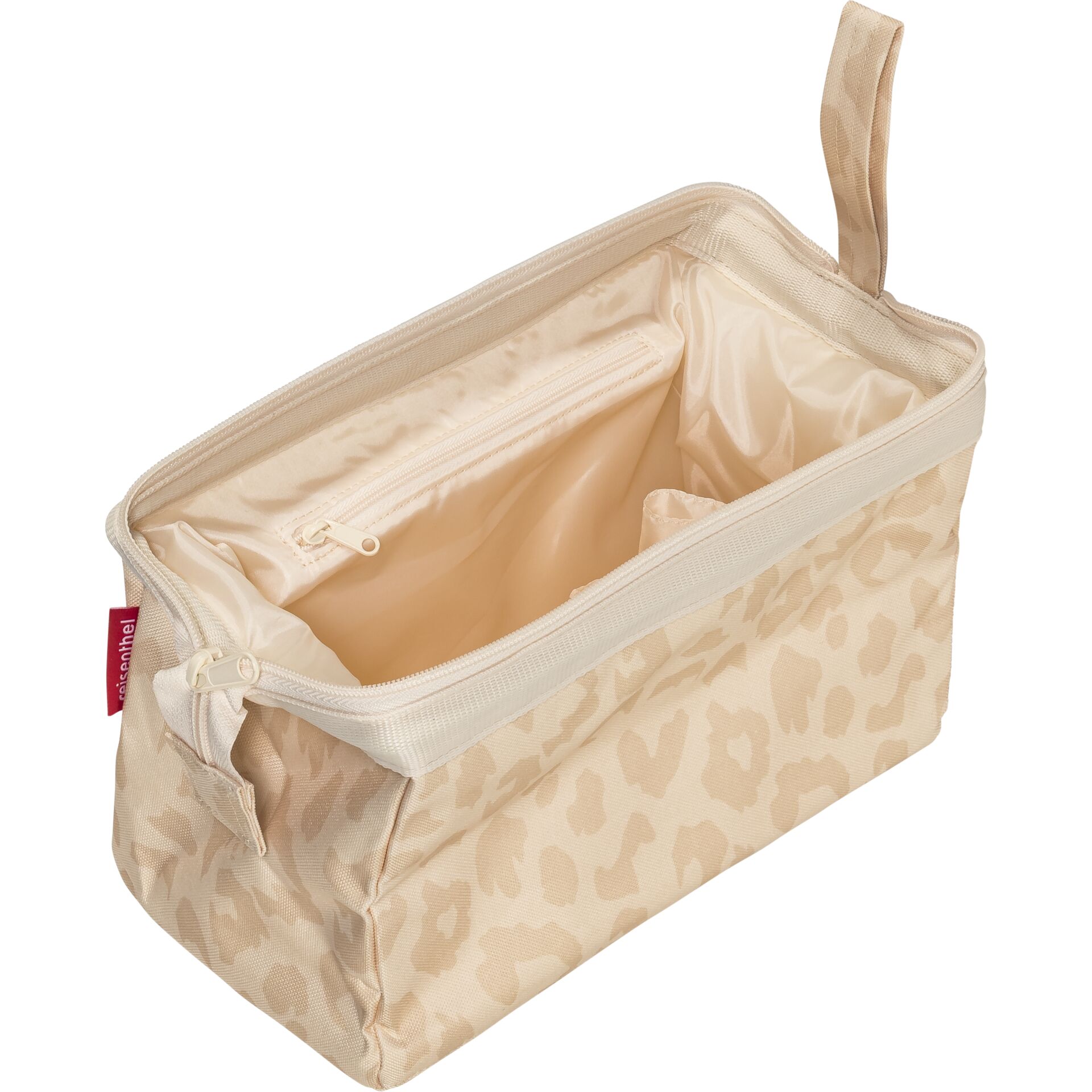 Make-up Tasche, Kosmetiktasche, Leopard Muster, Beige, Reißverschluss