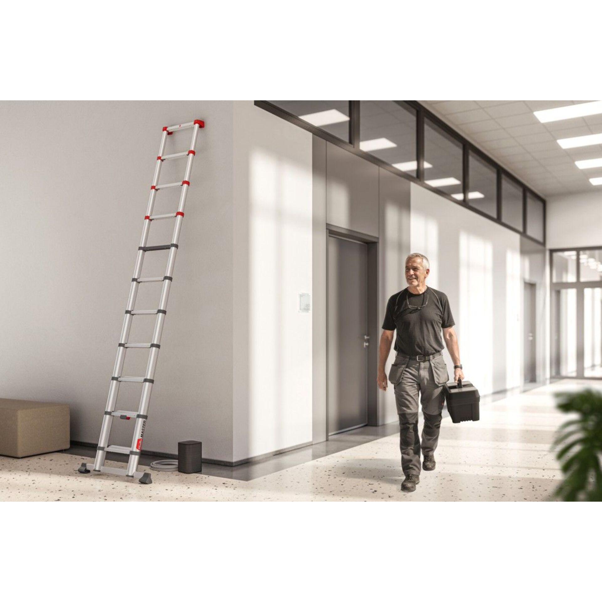 leiter, verlängerung, workwear, schwarz, werkstatt