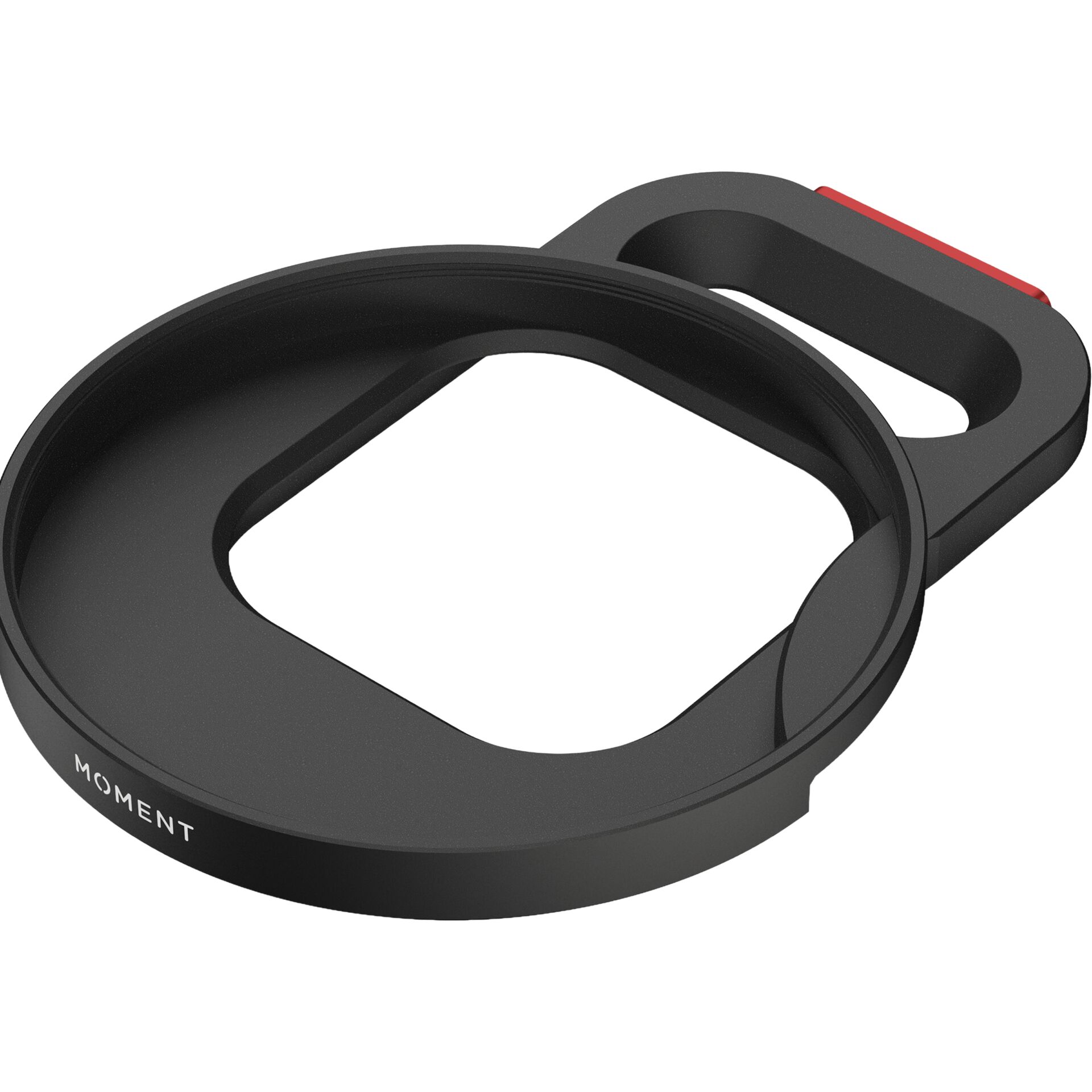 Kamerafilterhalter, Smartphone-Zubehör, schwarz, runder Rahmen, rotes Detail