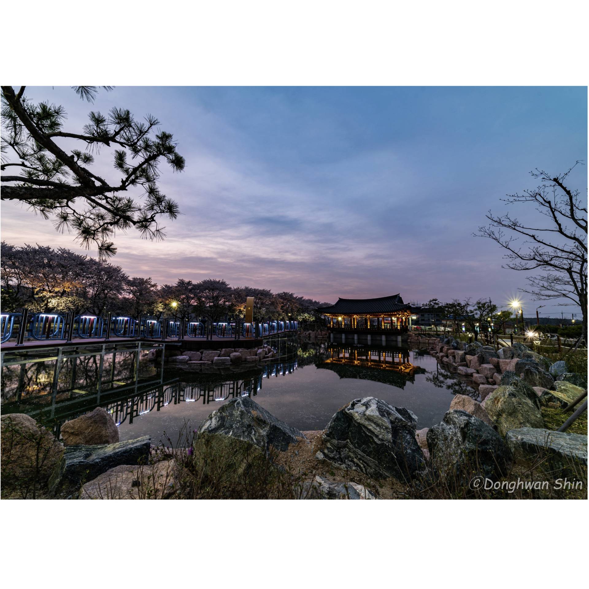 Uferpromenade, Landschaft, Teich, Stadt