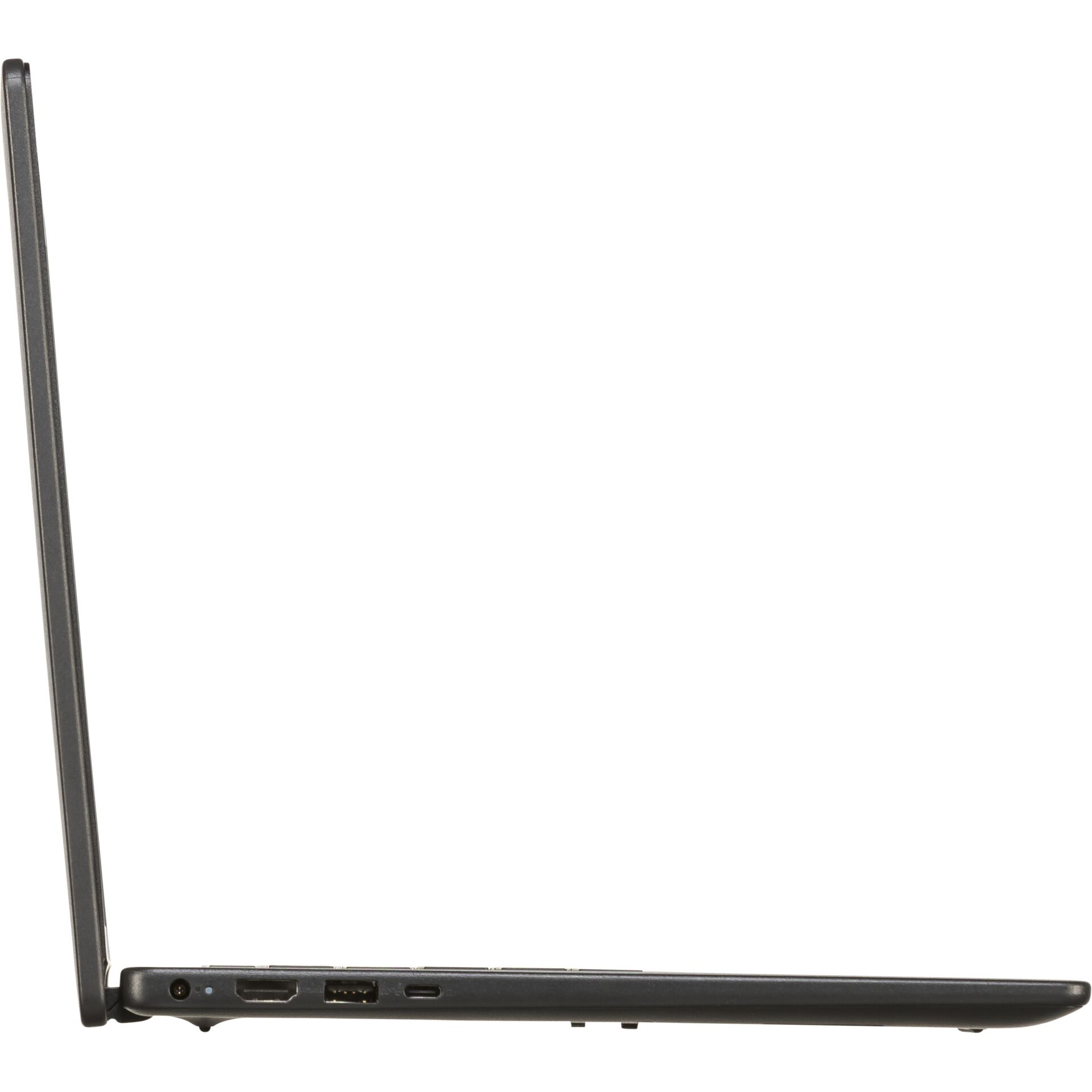 laptop, ultrabook, seitansicht, grau, anschlüsse