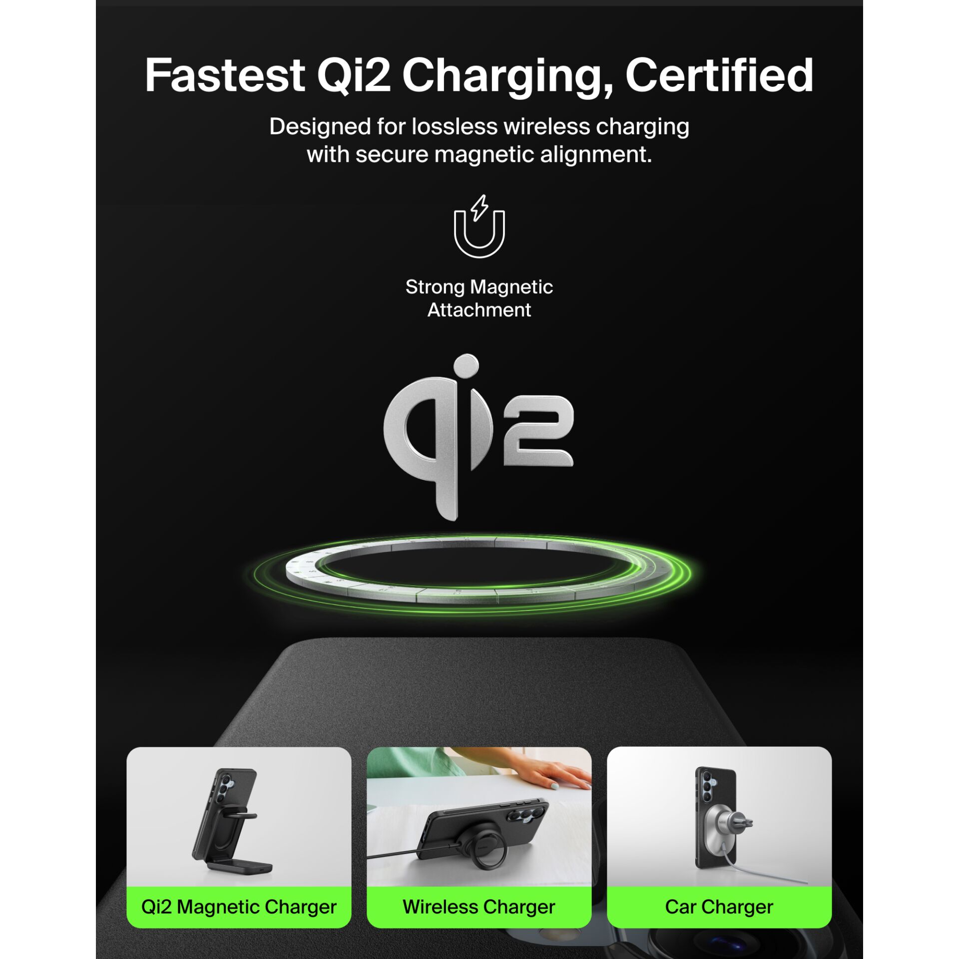 Qi2 Ladegerät, Magnetischer Ladegerät, Kabelloses Ladegerät, Autoladegerät, Ladevorrichtung