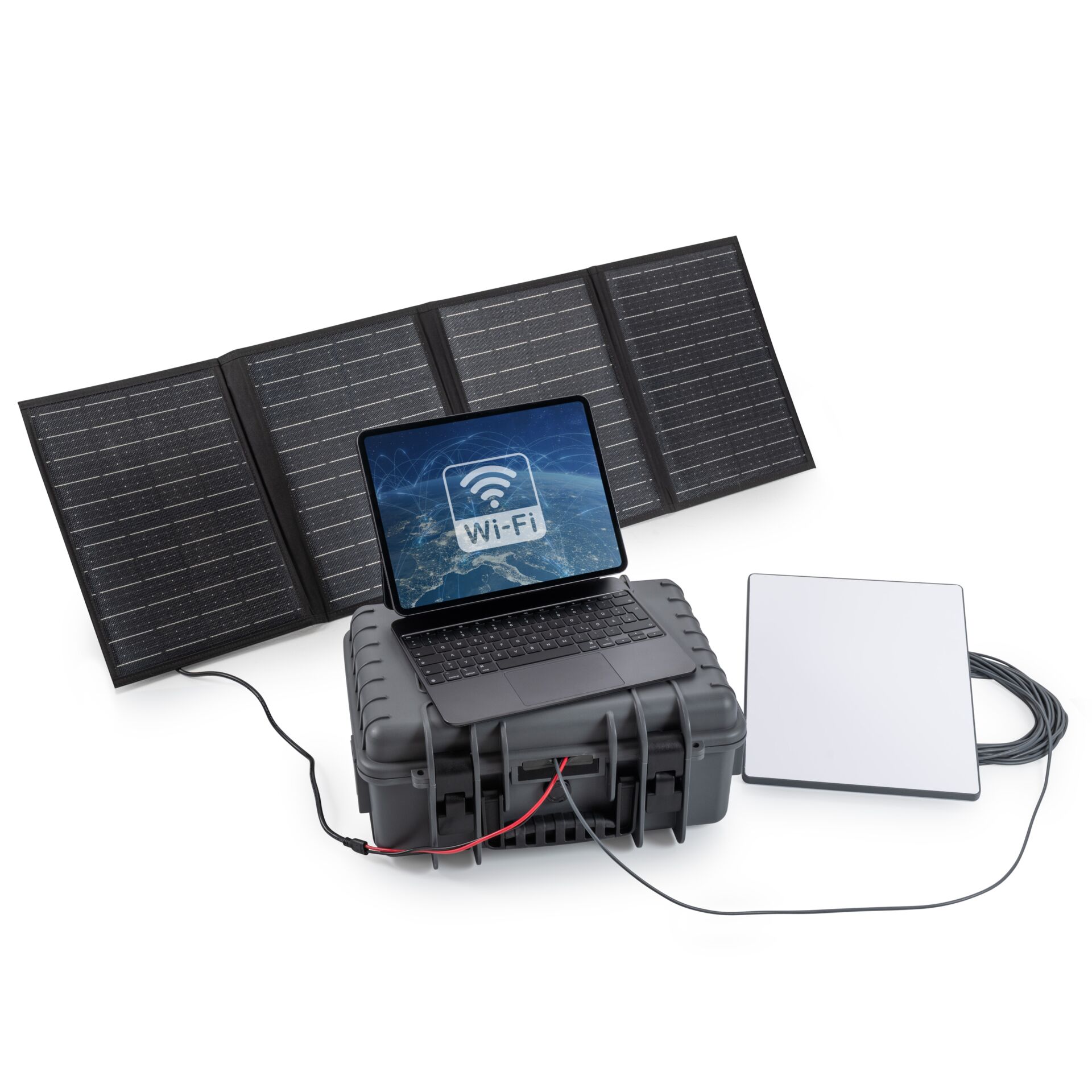 Solarmodule, Laptop, WLAN, Solarenergie, Powerbank