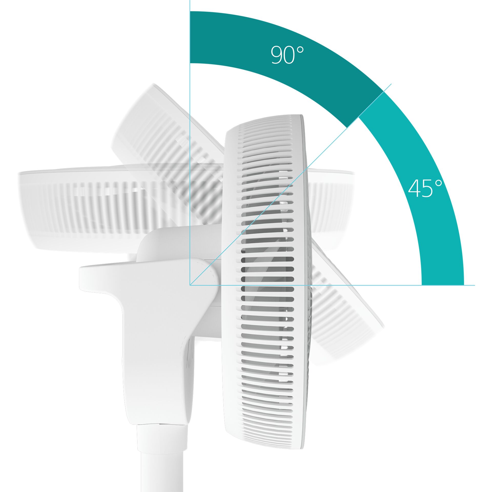 handschusch, ventilator, blendetlos, weiß, verstellbar