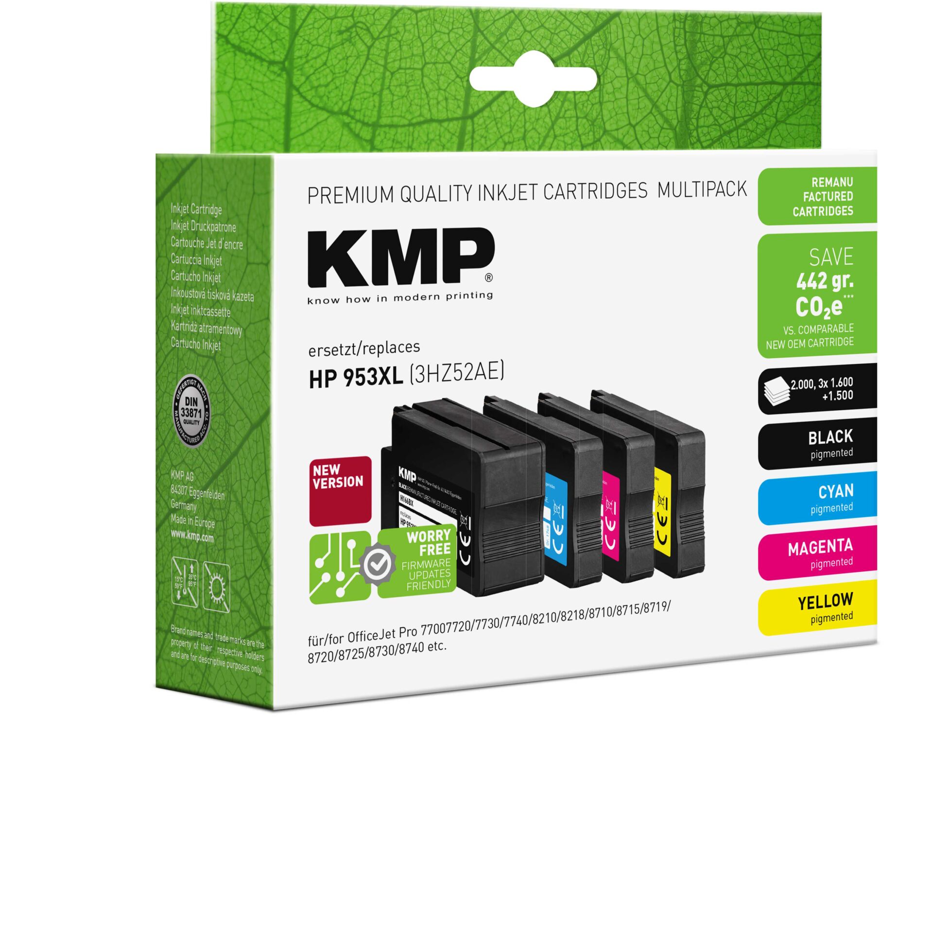Adapter, Elektronik, QR Code, Visitenkarte, Text, Tintenpatronen, Kassette, HP 953XL, 4-farbige Patrone, Multifunktionspaket