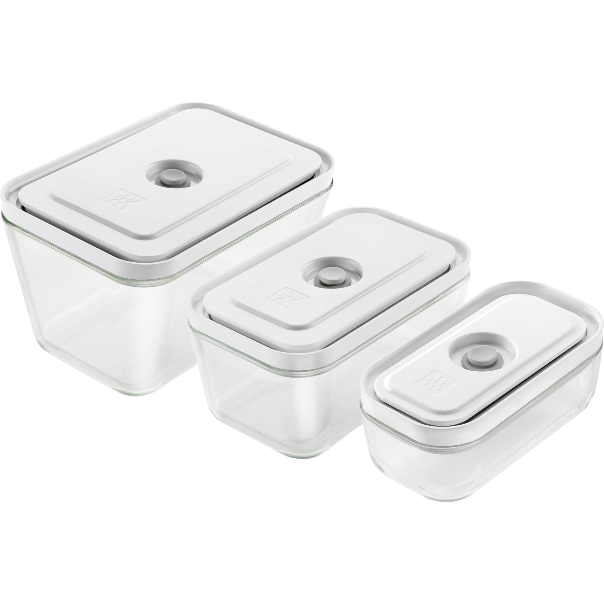 Schublade, Mobiliar, Plastik, Kiste, Vorratsbehälter, Glasbehälter, Vakuumdeckel, transparentes Glas, 3er-Set