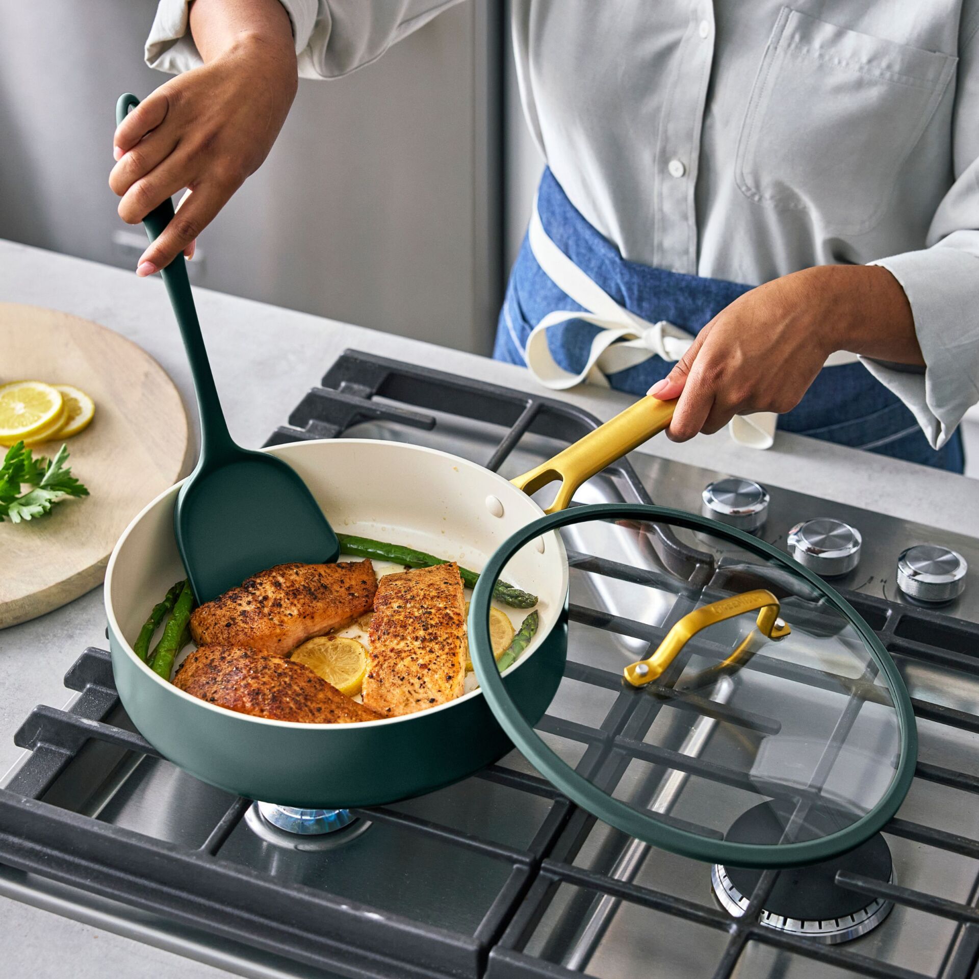 Bratpfanne, Pfanne, Hähnchen, Zitrone, Grillmuster