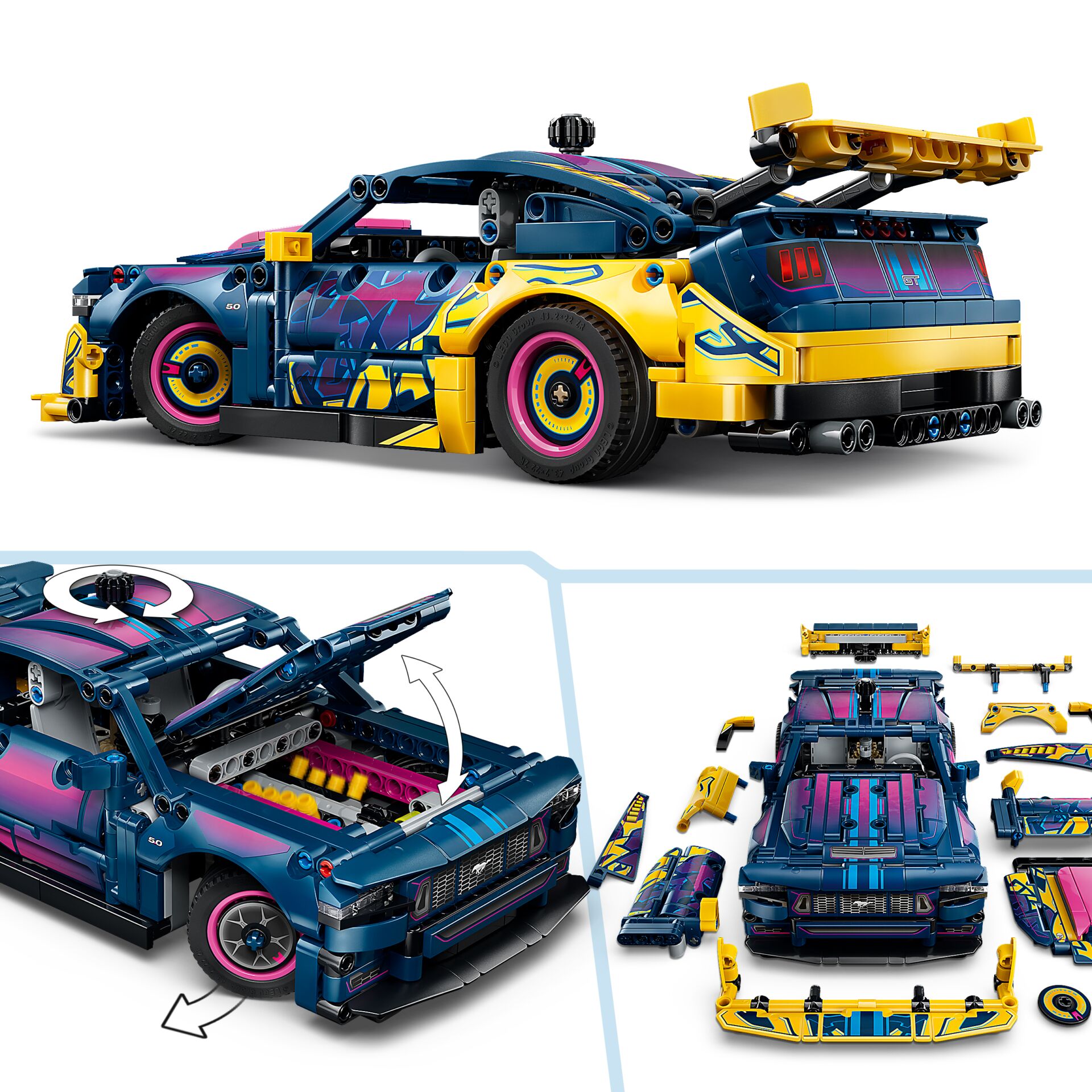 Lego Auto, Sportwagen, Blau Gelb, Zerlegt, Modellekit