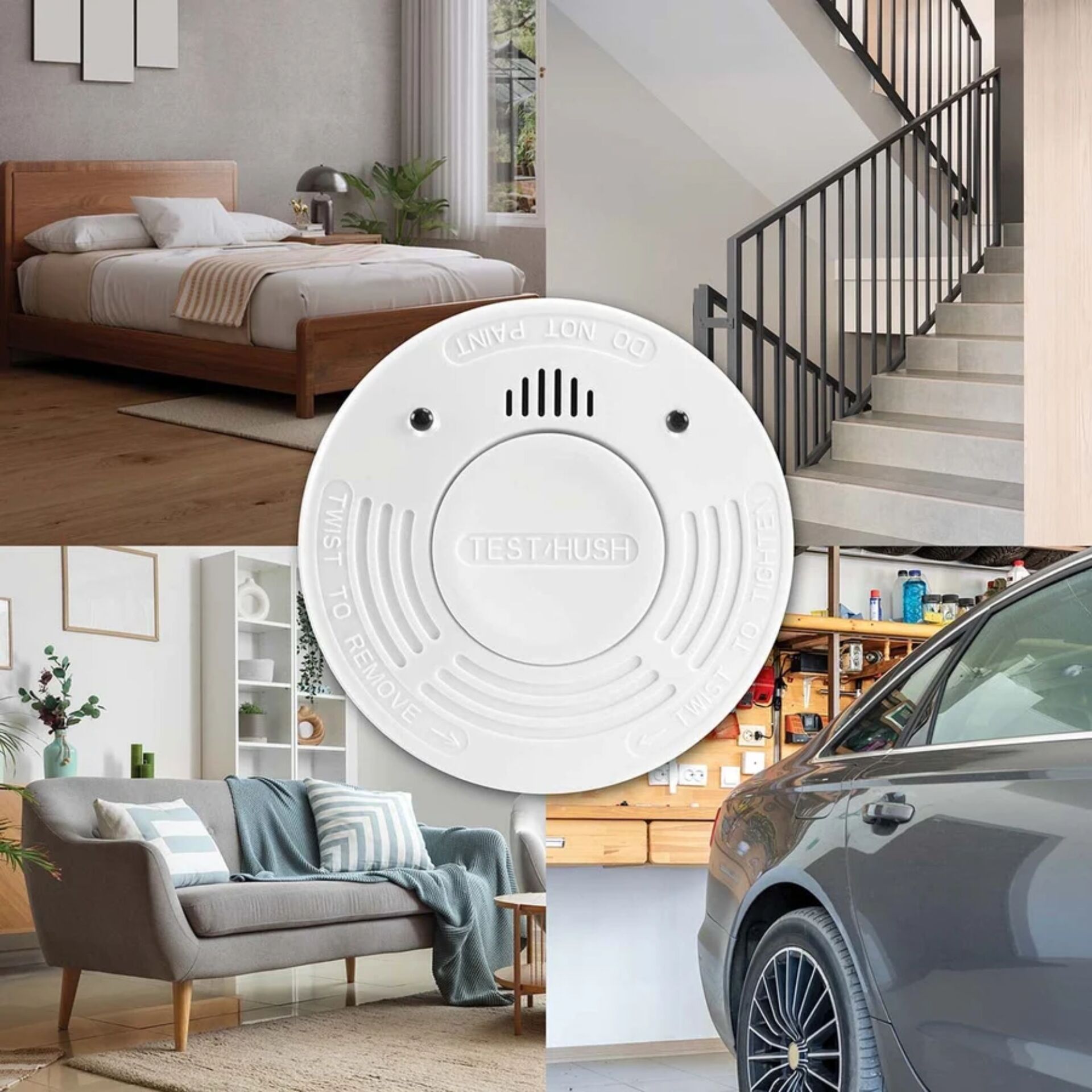 Brand‑los, Rauchmelder, Kreissensor, Heimsicherheit, Testhush