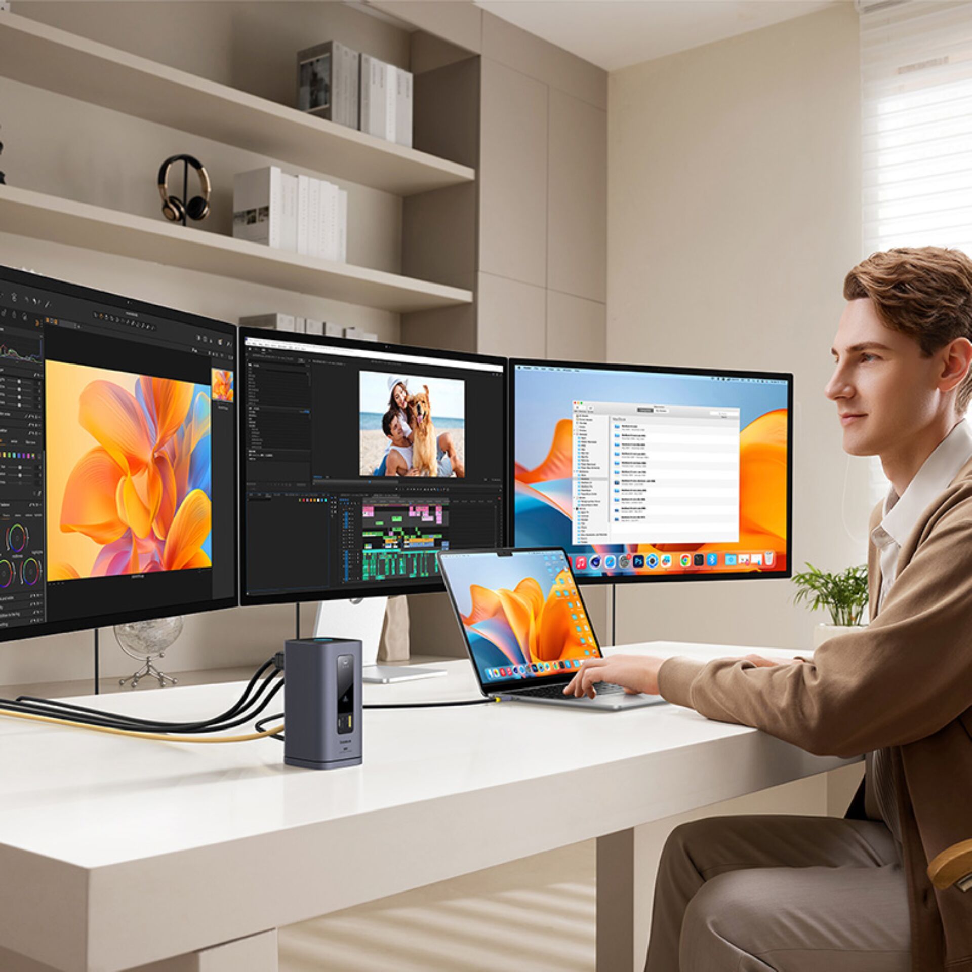 Moebel, Tabelle, Schreibtisch, Laptop, Sprecher