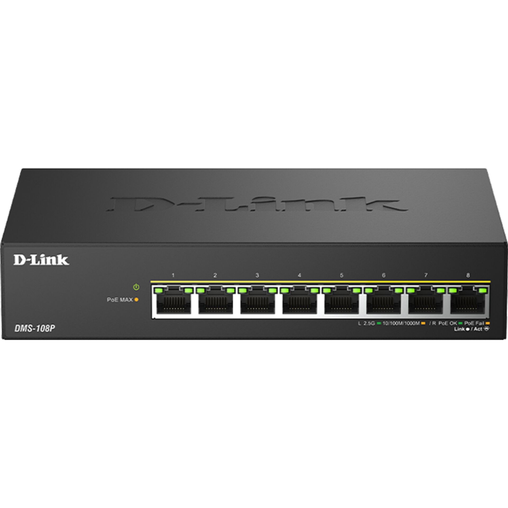 D-Link, DMS-108P, PoE-Switch, 8-Port, Ethernet
