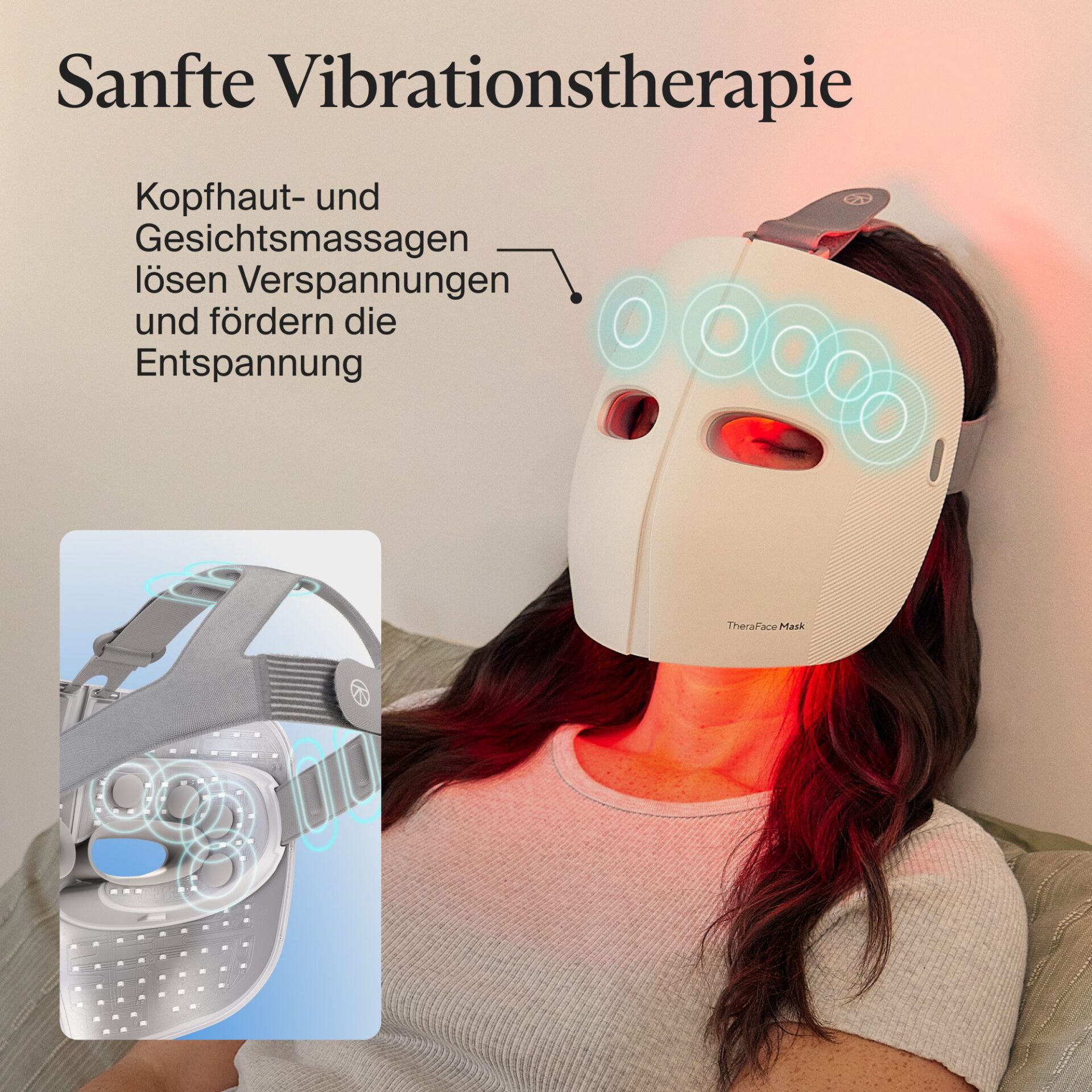 Vibrationstherapie, Kopfmaske, Gesichtsmassage, TheraFace, Maskengerät