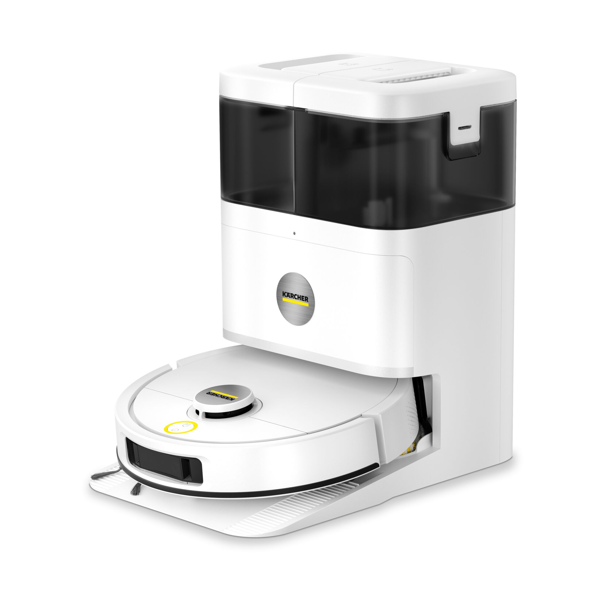 Roboterstaubsauger, Saugroboter, Wischroboter, Wassertank transparent, Weiße Farbe