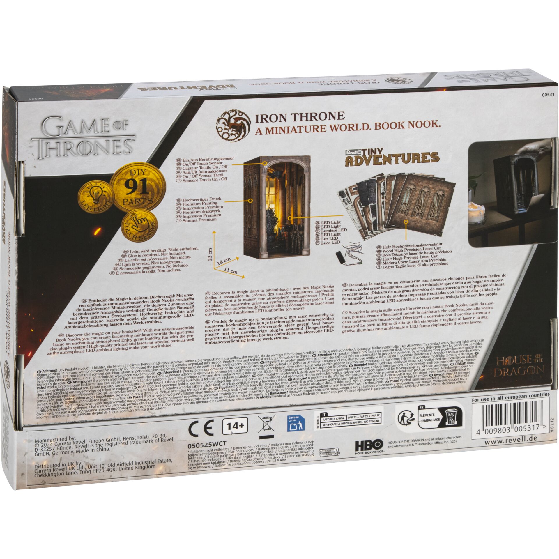 Brettspiel, Game of Thrones, Miniaturwelt, BuchNische, LED-Beleuchtung