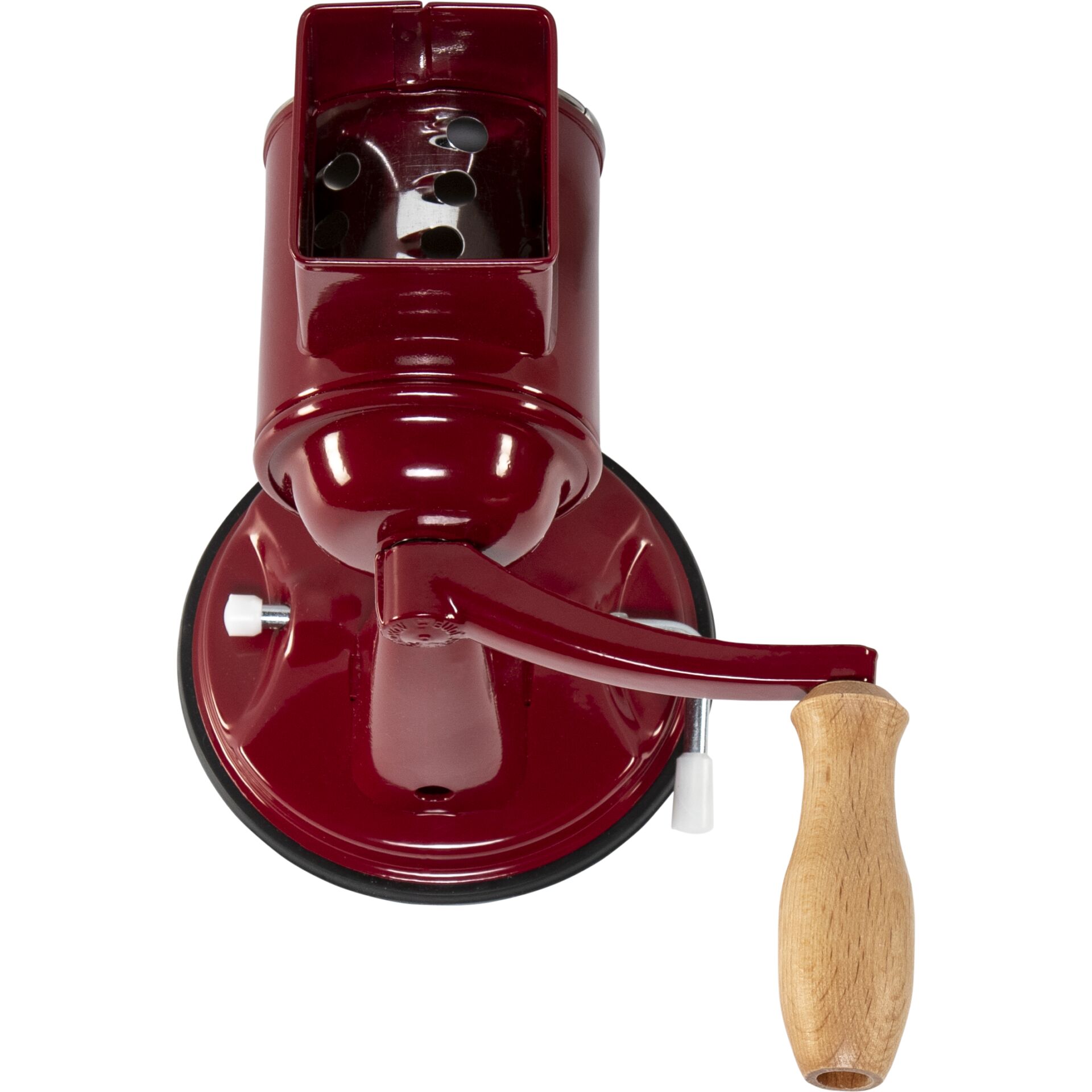 Kaffeemühle, Manuelle Mühle, Holzgriff, Rot, Drehknopf