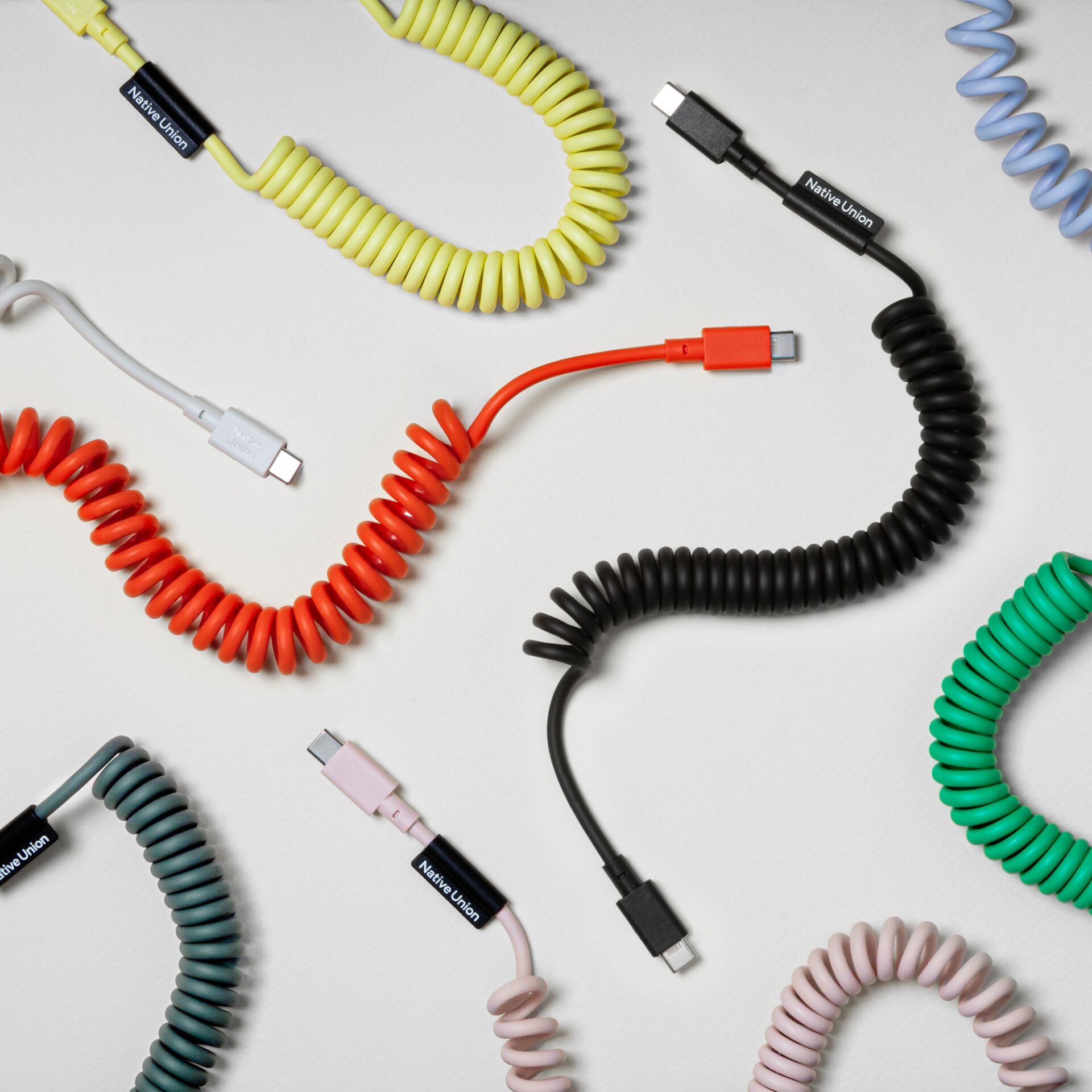 Ladekabel, Coiled kabel, USB-C Kabel, Spiralkabel, Kabelanschluss
