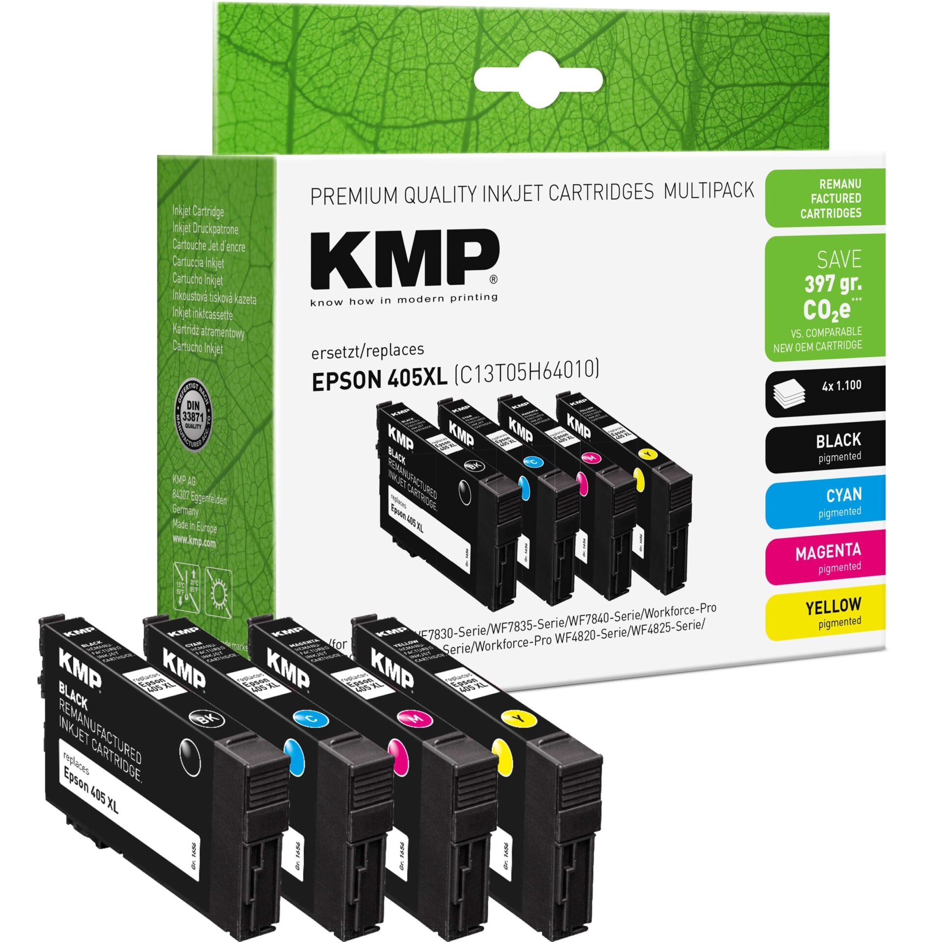 QR Kode, Tintenpatronen, KMP, EPSON 405XL, CMYK Patronen, Multipack