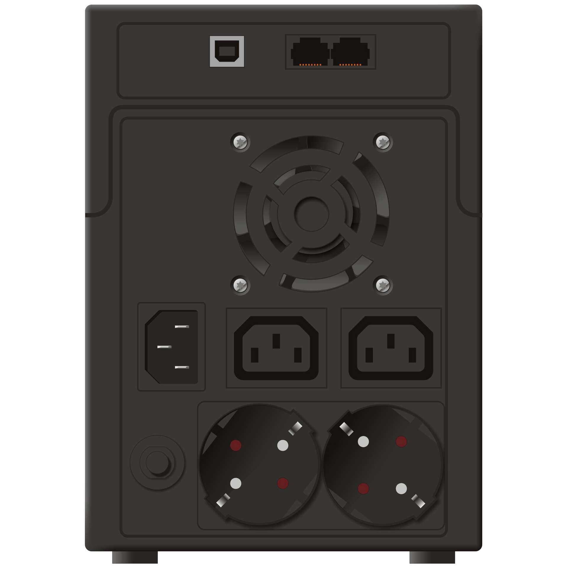 USISE, Ethernet, Ventilator, Schuko, Kabelanschluss
