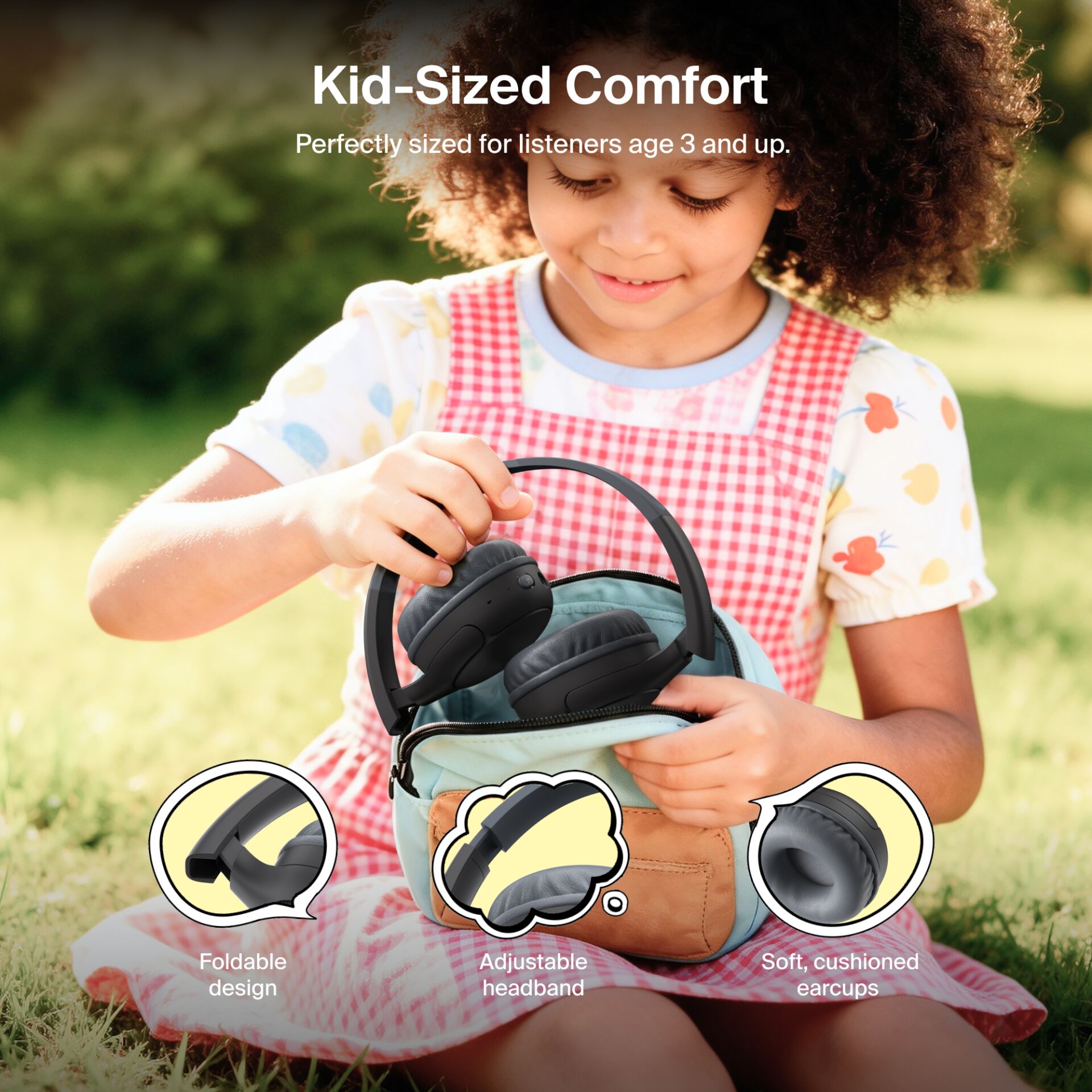 Kopfhörer, Kinderkopfhörer, Over-Ear, Flexibles Design, Kissenpolster
