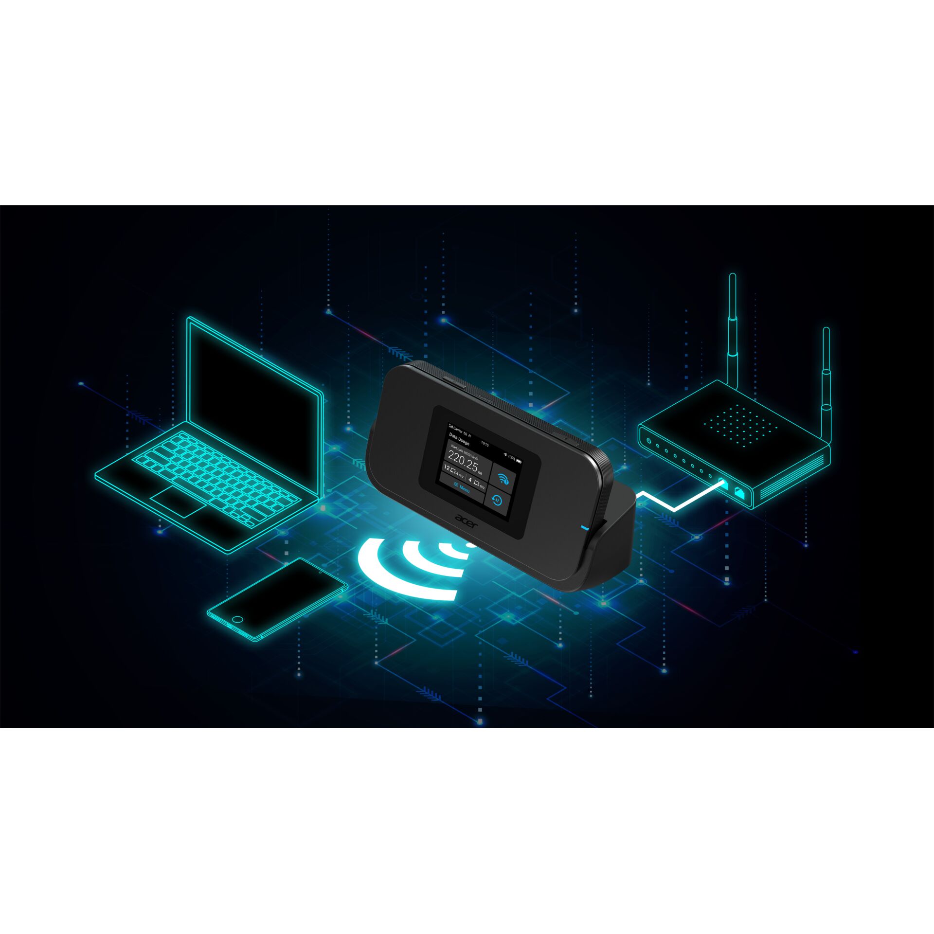 Router, Modem, WLAN, Digitaler Bildschirm, Tragbar