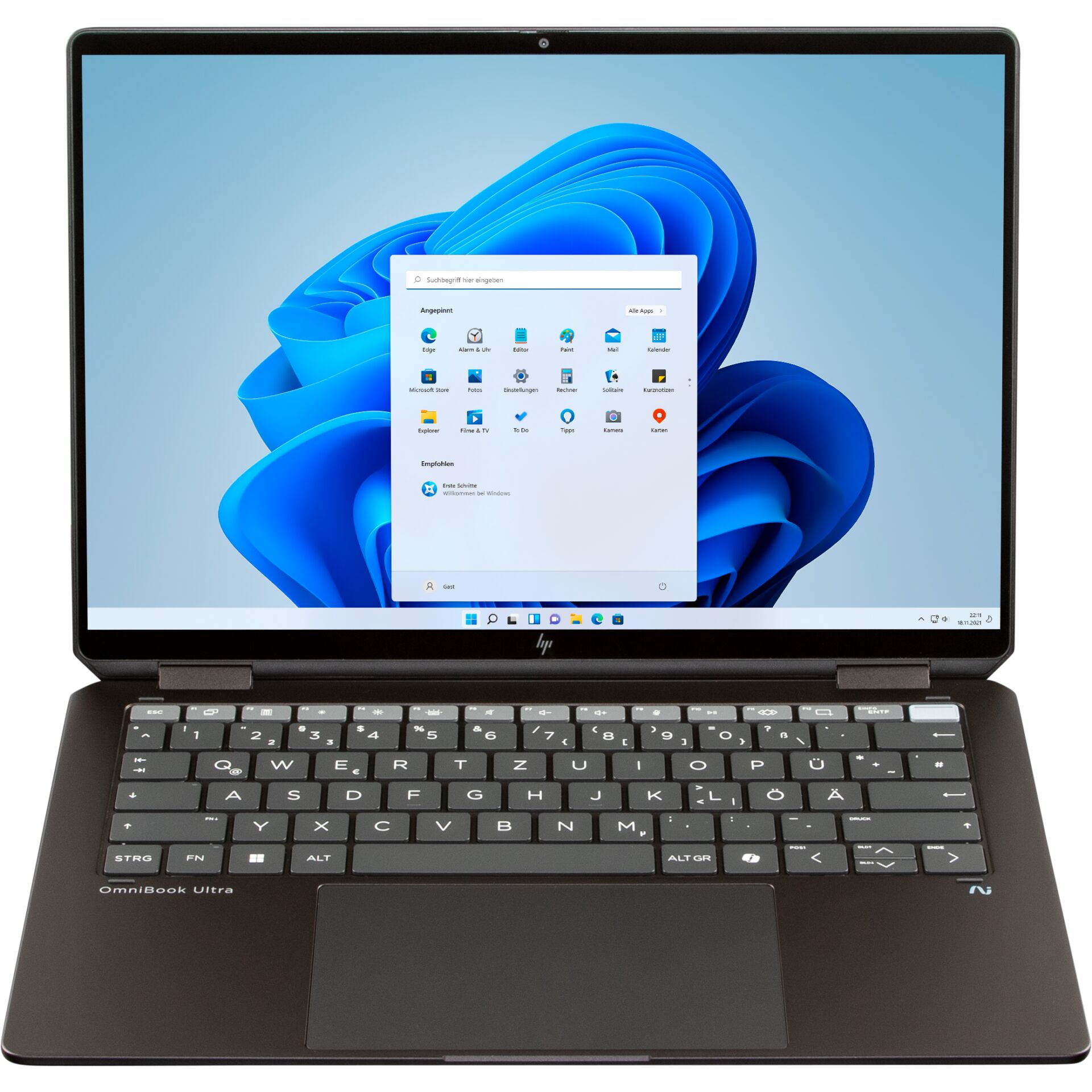 laptop, HP, OmniBook Ultra, Windows 11, Tastatur beleuchtet