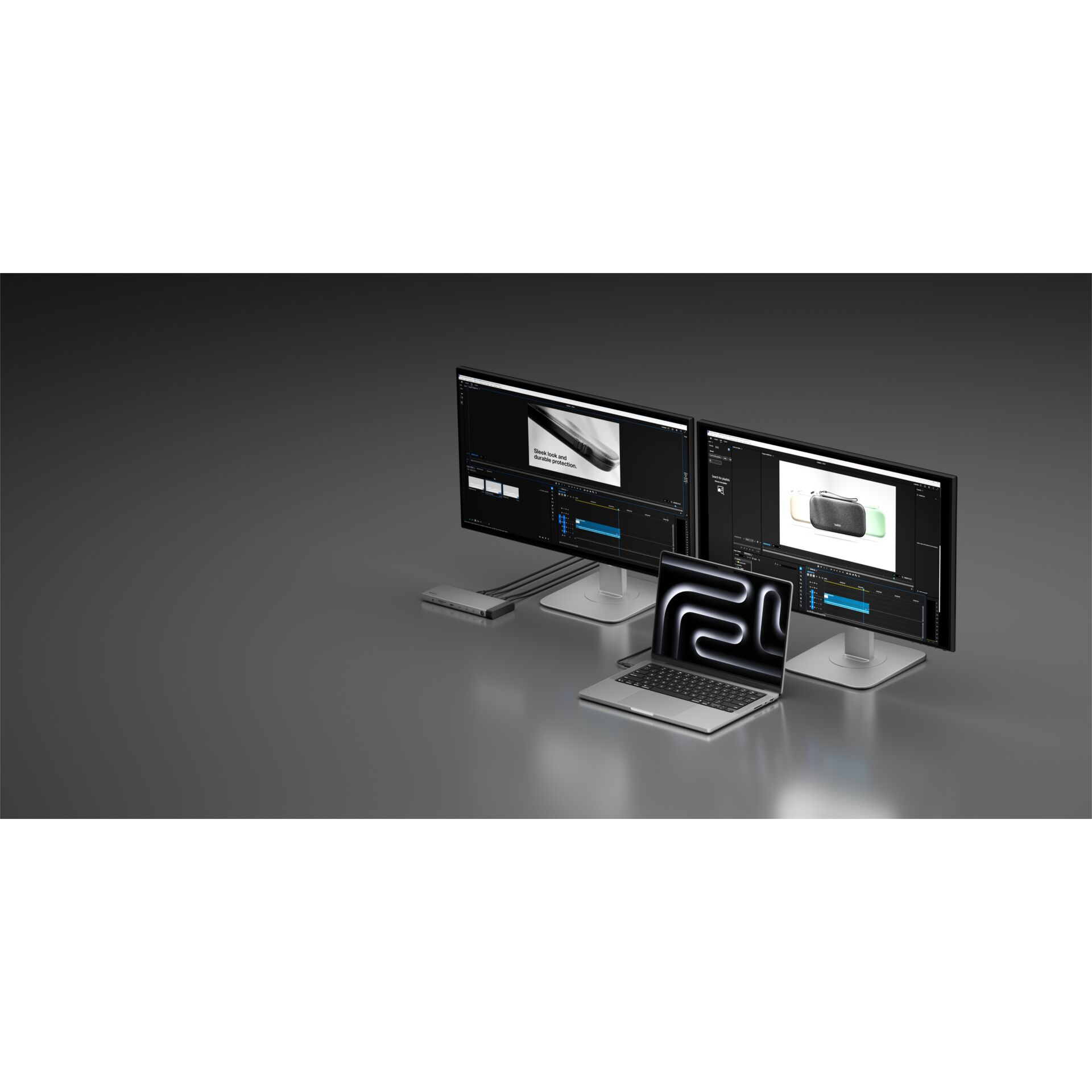 multimonitor-setup, laptop-screen, dual-monitor, workspace, tech-hardware