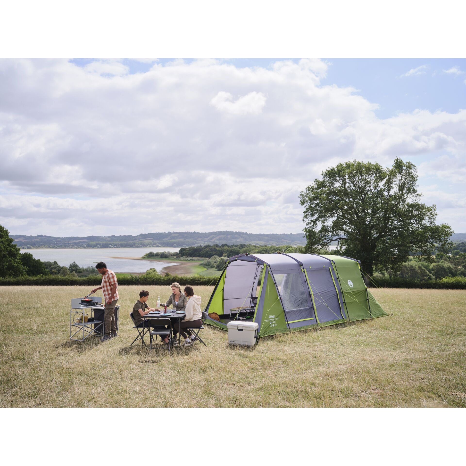 Zelt, Draußen, Campen, Person