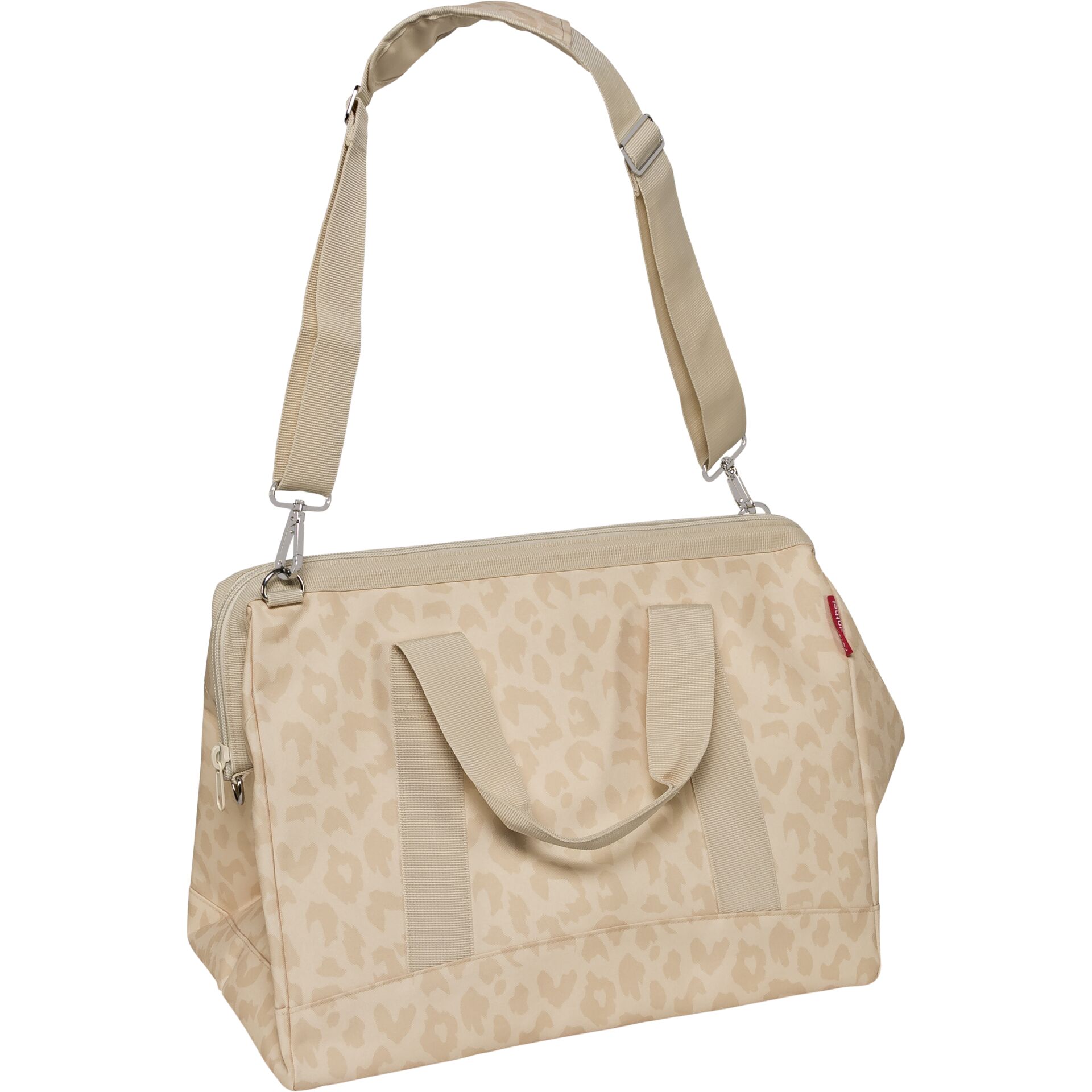 Tasche, Kuriertasche, Leopardemuster, Beige, Tragetasche