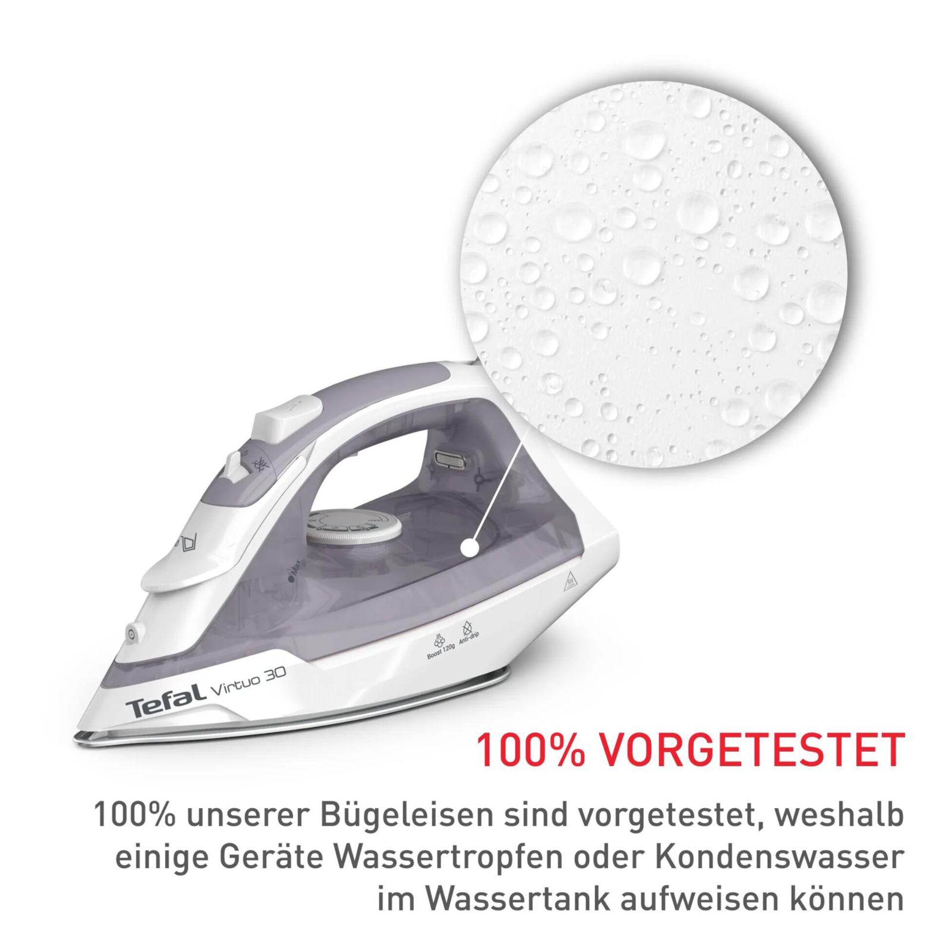 Dampfbügelpresse, Bügelstation, Glatter Stahl, Wasserbehälter, Kondenswasser