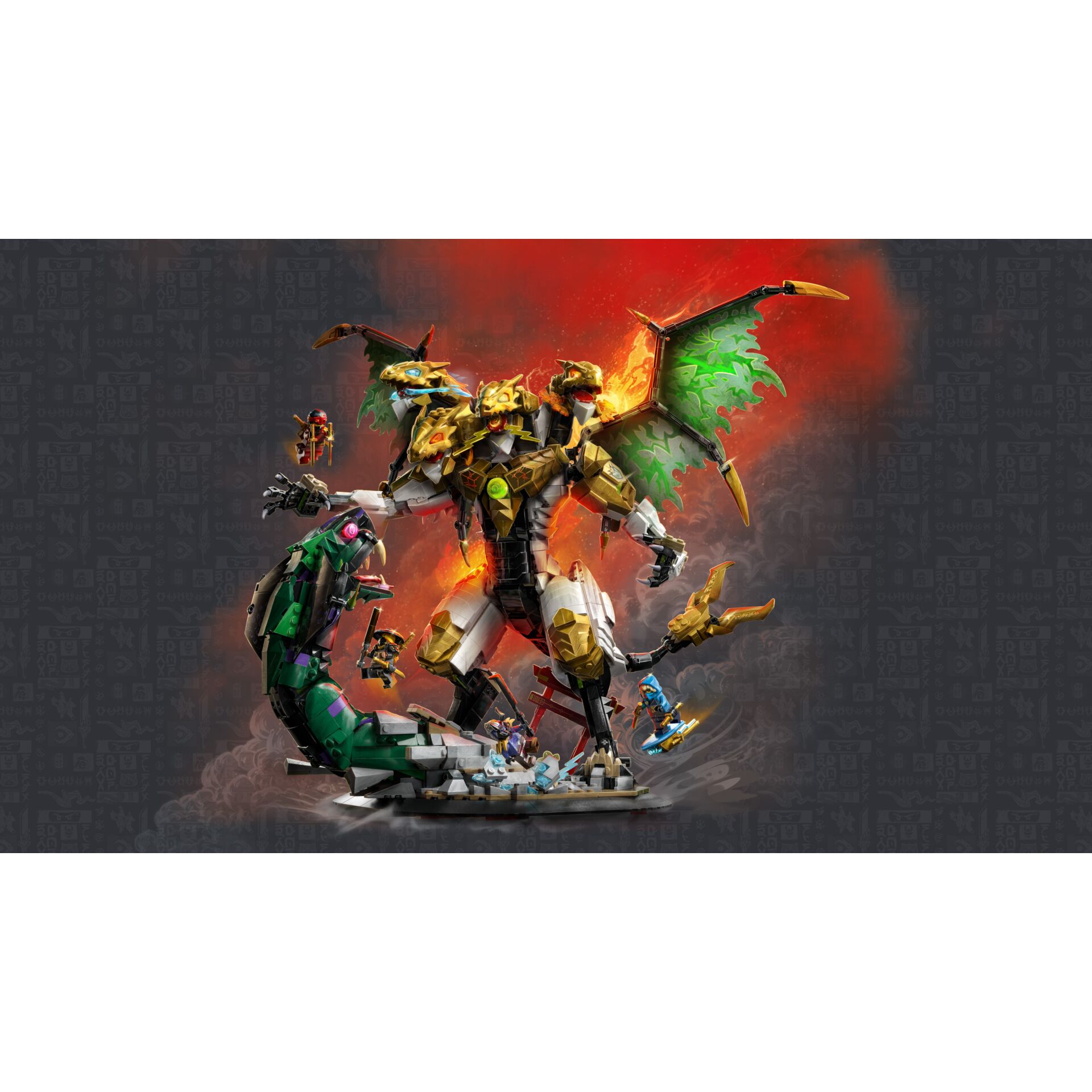 Action-Figur, Drache, Mechanische-Figur, Lego-Stil, Kampf-Szene