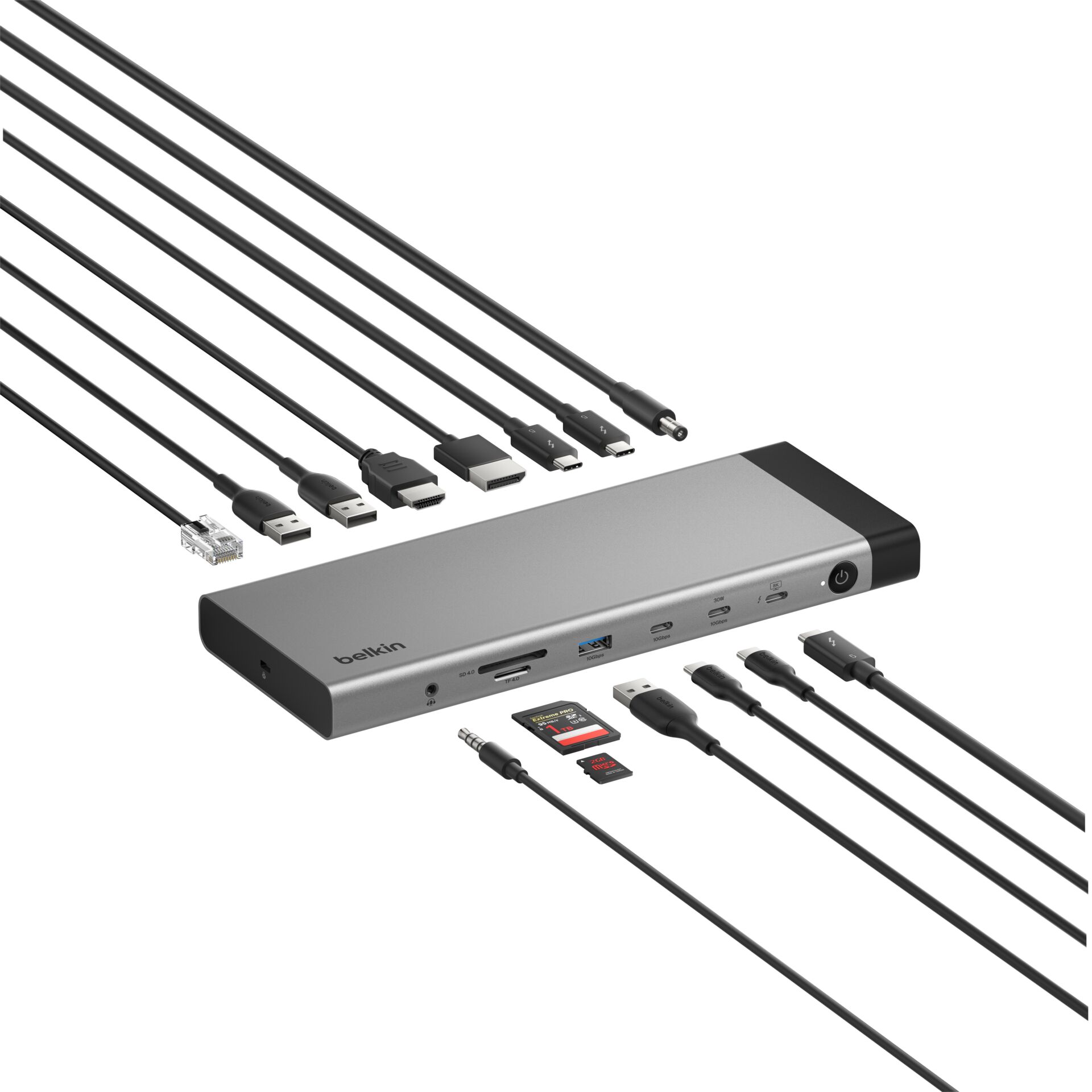 Dockingstation, USB-C Hub, SD-Kartensteckplatz, Ethernet-Anschluss, HDMI/USB-Anschlüsse