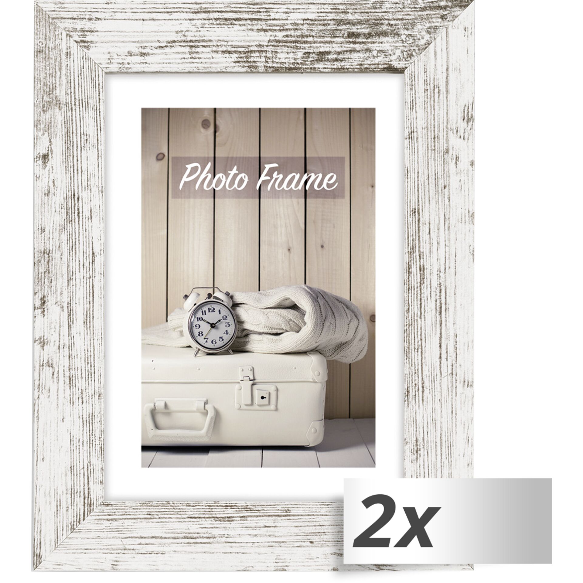 2x1 ZEP Nelson 6 weiß/br.  20x30  Holz Bilderrahmen         V21236