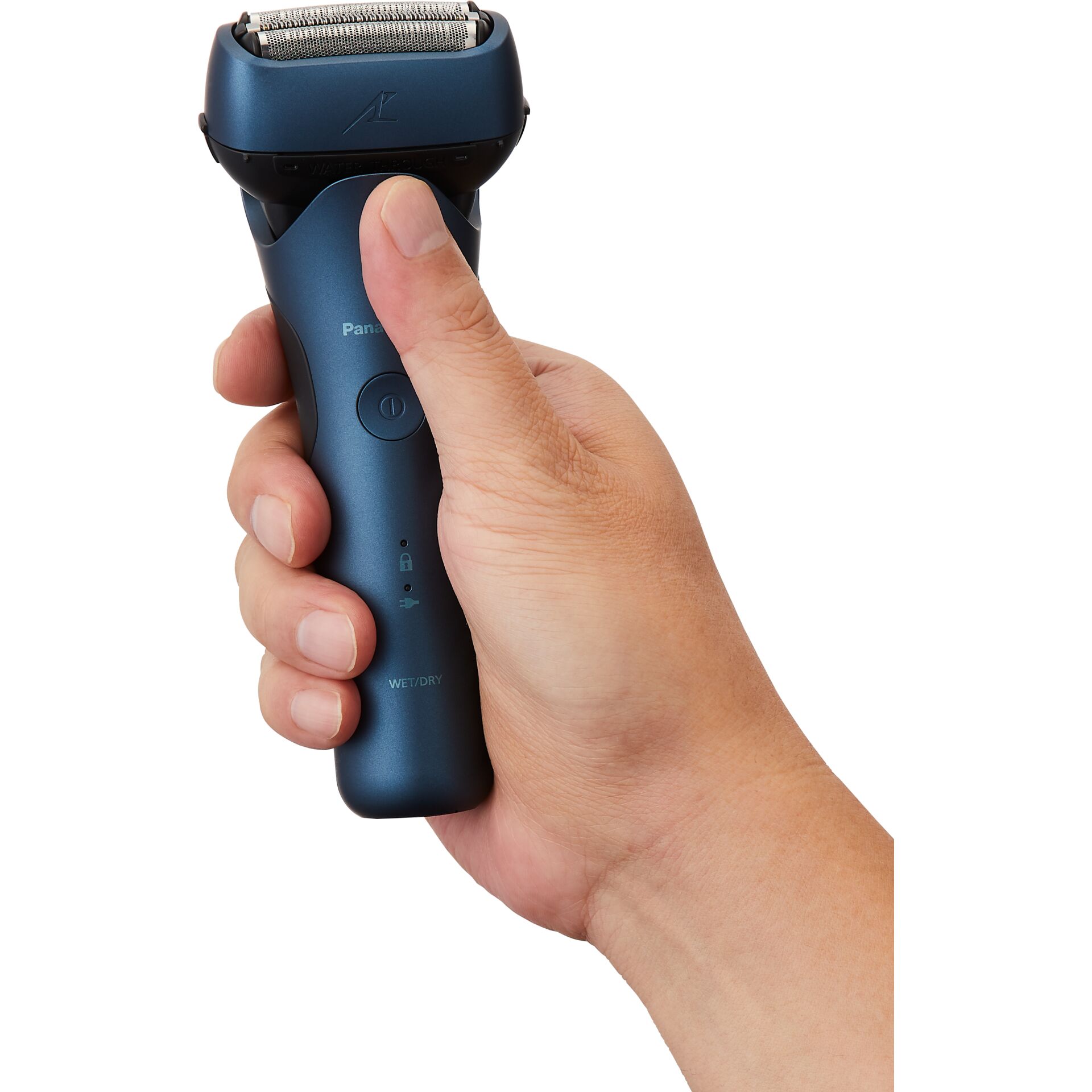 Rasiergerät, Elektrischer Rasierer, Blaue Farbe, Rasierkopf Wechsel, Griff ergonomisch