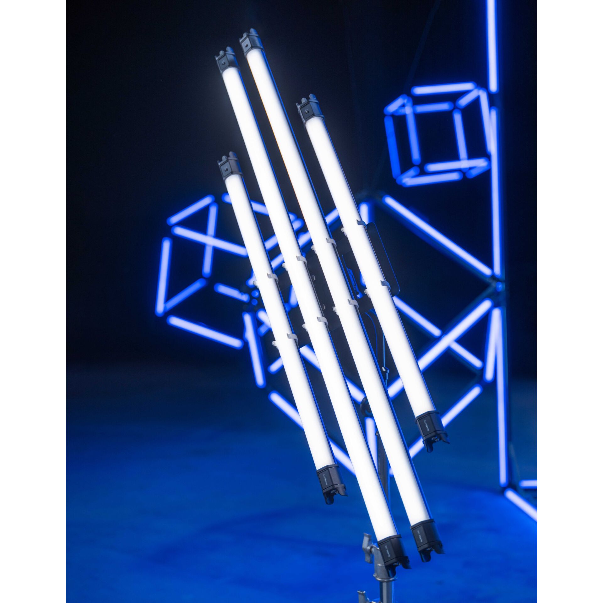 LED-Glühbirnen, Lichtstange, Neon-Licht, Blaues Licht, Studio-Beleuchtung